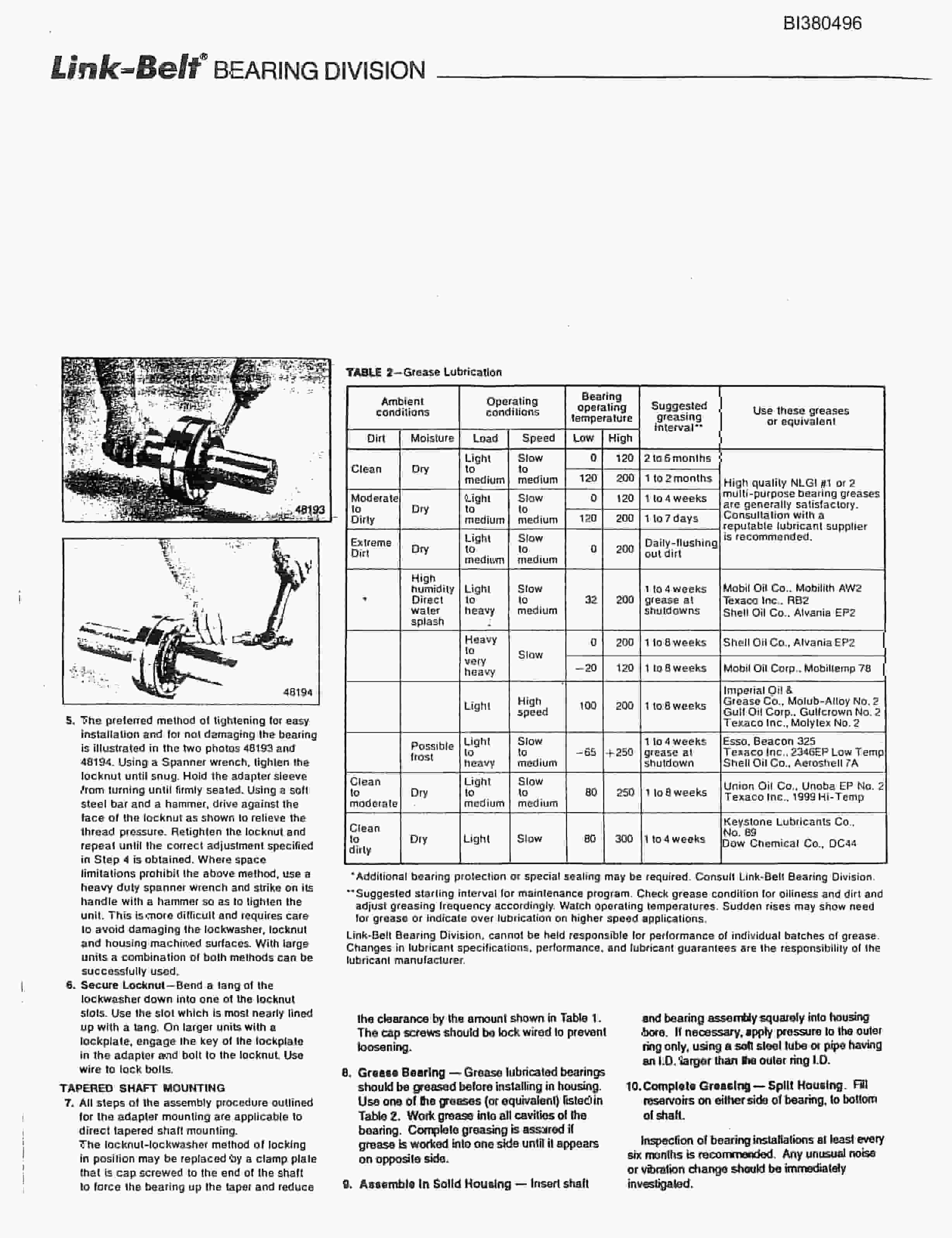 Bucyrus 48in AFDD 150HP, Take-Up, Impact Tailpeace Parts Catalog BI380496-5