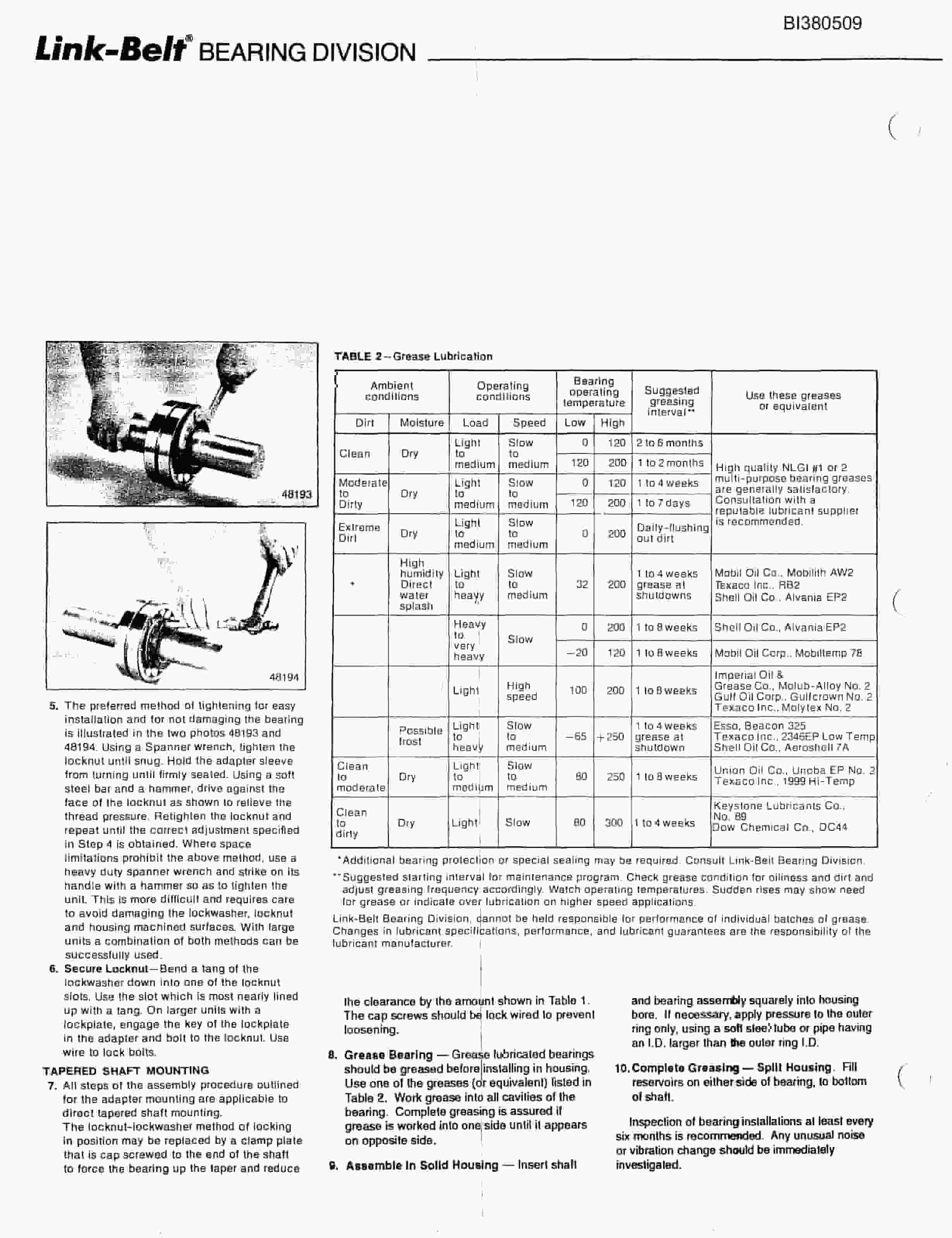 Bucyrus 48in AFDD 200HP Drive, Tailpeace, Take-Up Parts Catalog BI380509-3
