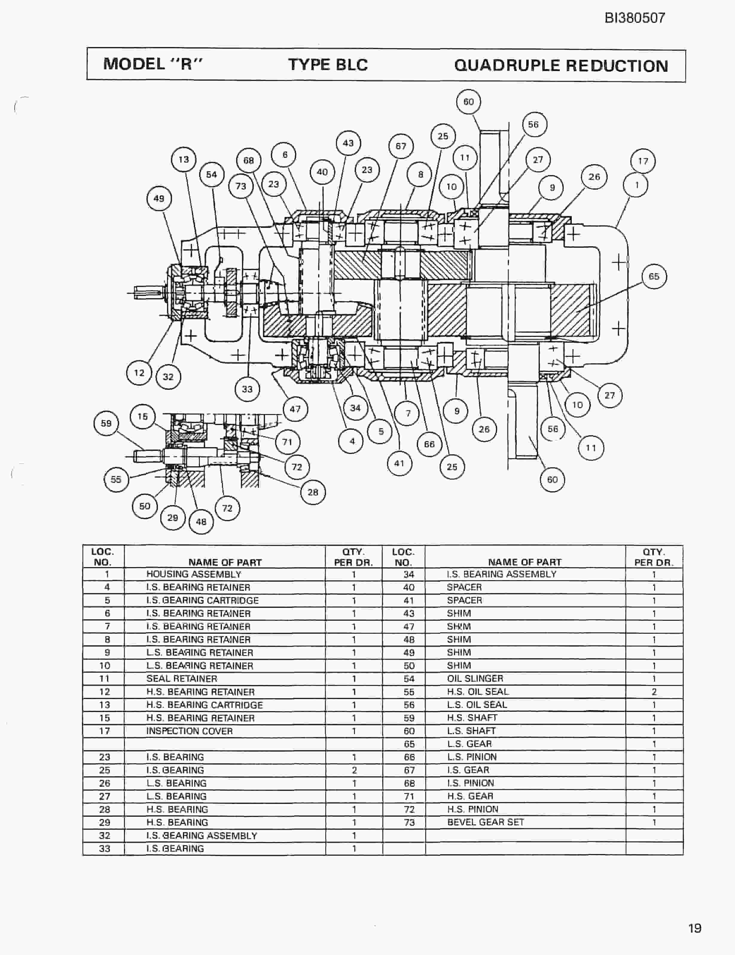Bucyrus 48in AFDD 200HP, Tailpeace, Take-Up, Remote A-Frame Parts Catalog BI380507-2