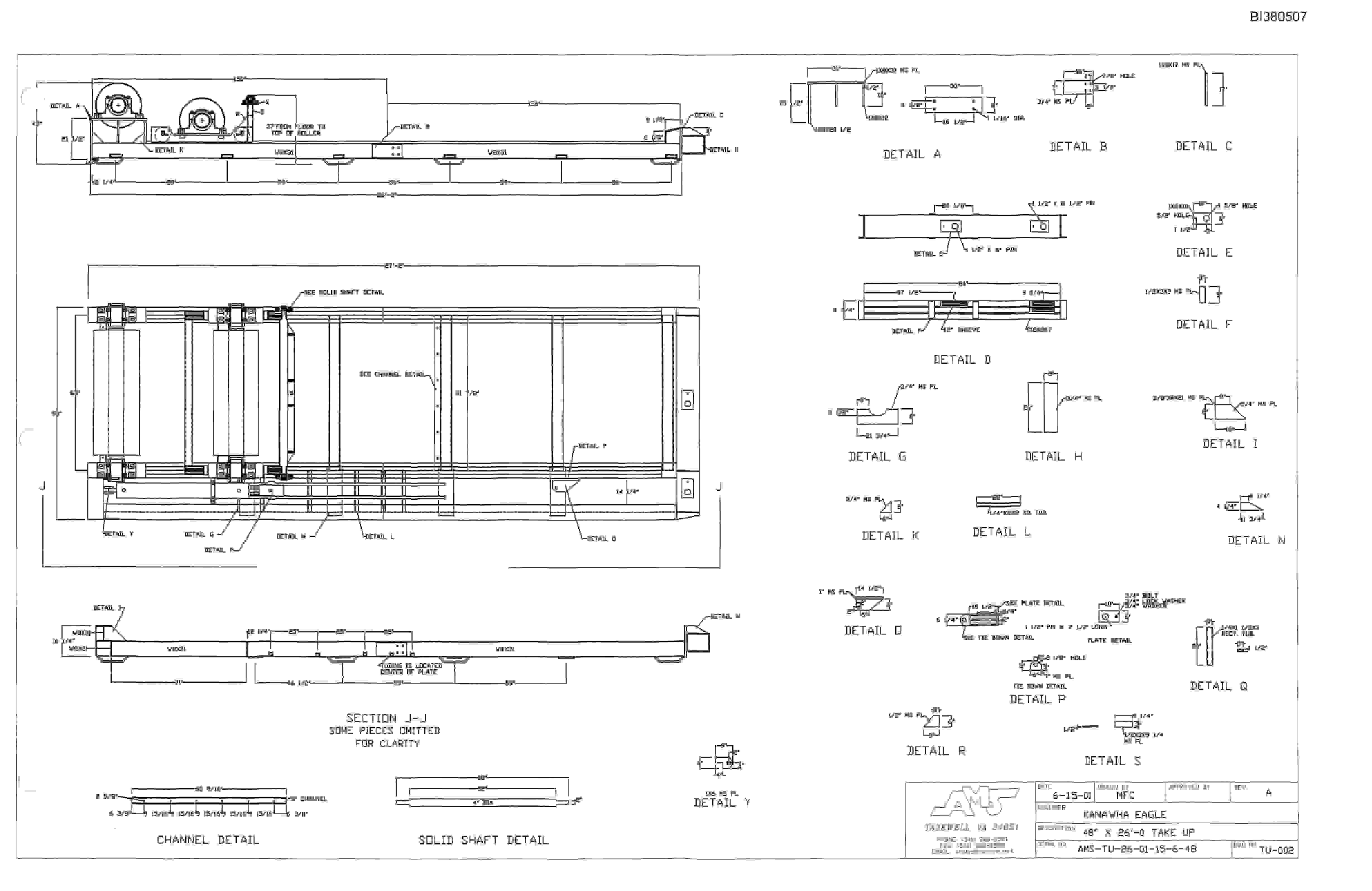 Bucyrus 48in AFDD 200HP, Tailpeace, Take-Up, Remote A-Frame Parts Catalog BI380507-4