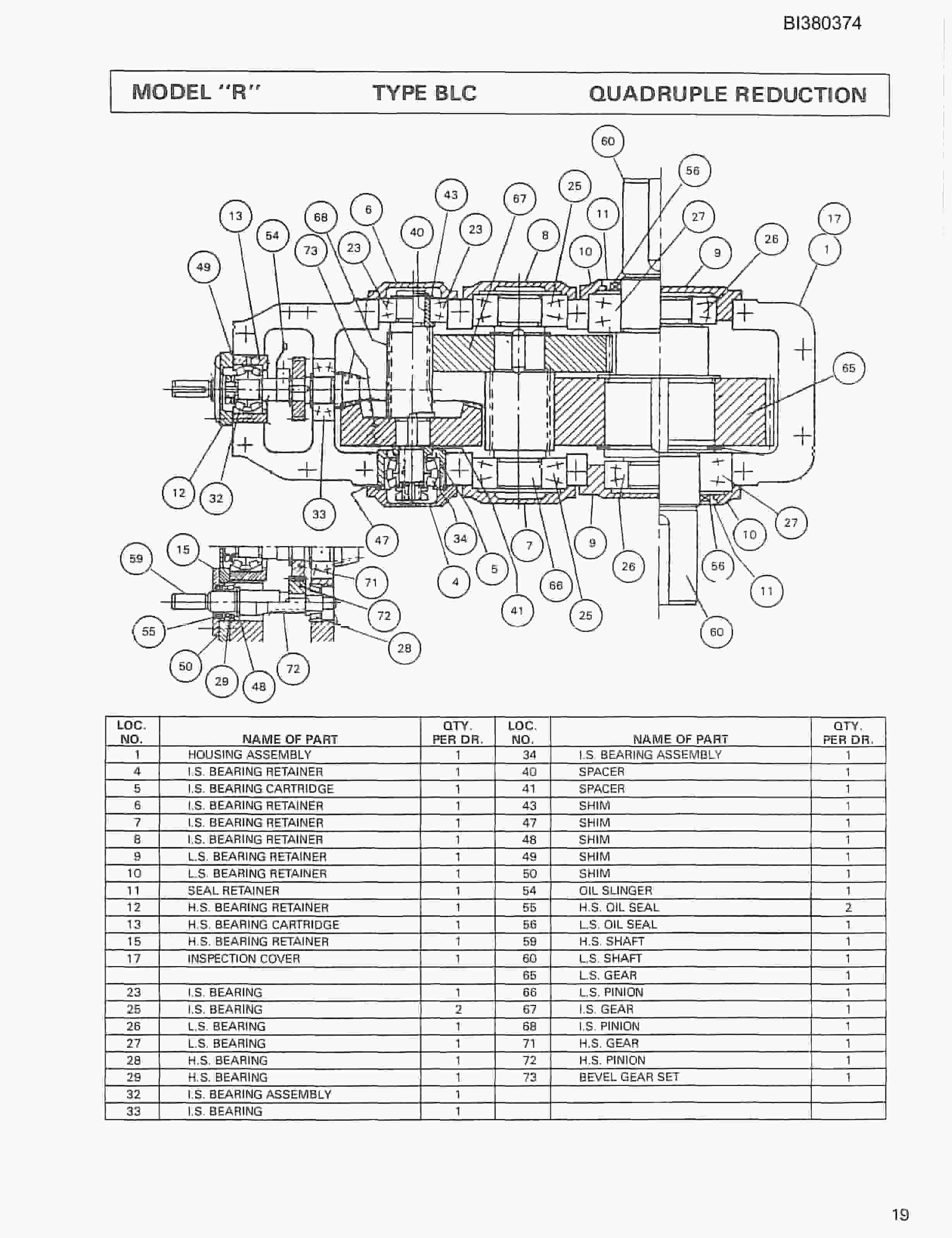Bucyrus 48in AFDD 200HP, Take-Up, Tailpiece, Remote A-Frame Parts Catalog BI380374-3