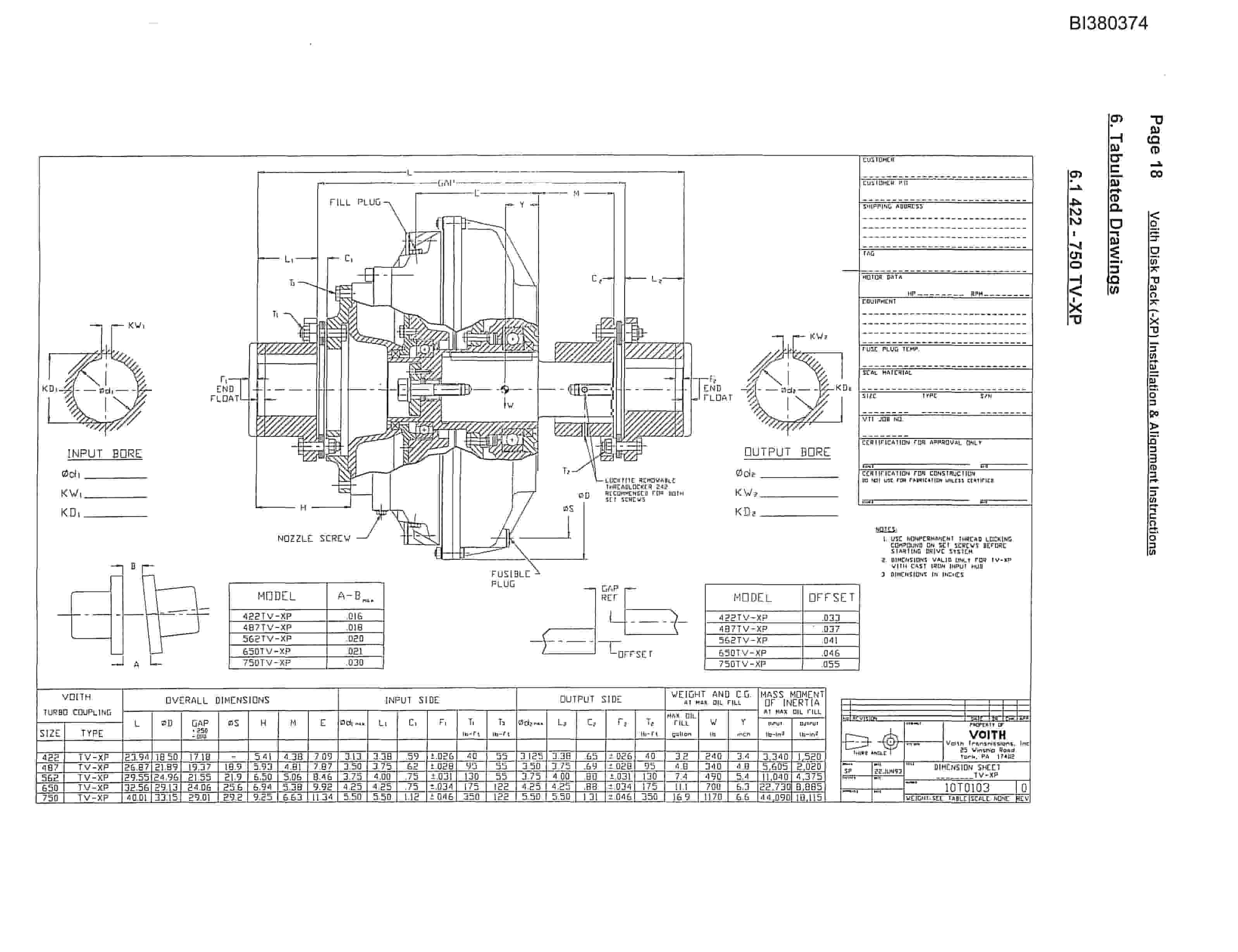 Bucyrus 48in AFDD 200HP, Take-Up, Tailpiece, Remote A-Frame Parts Catalog BI380374-5