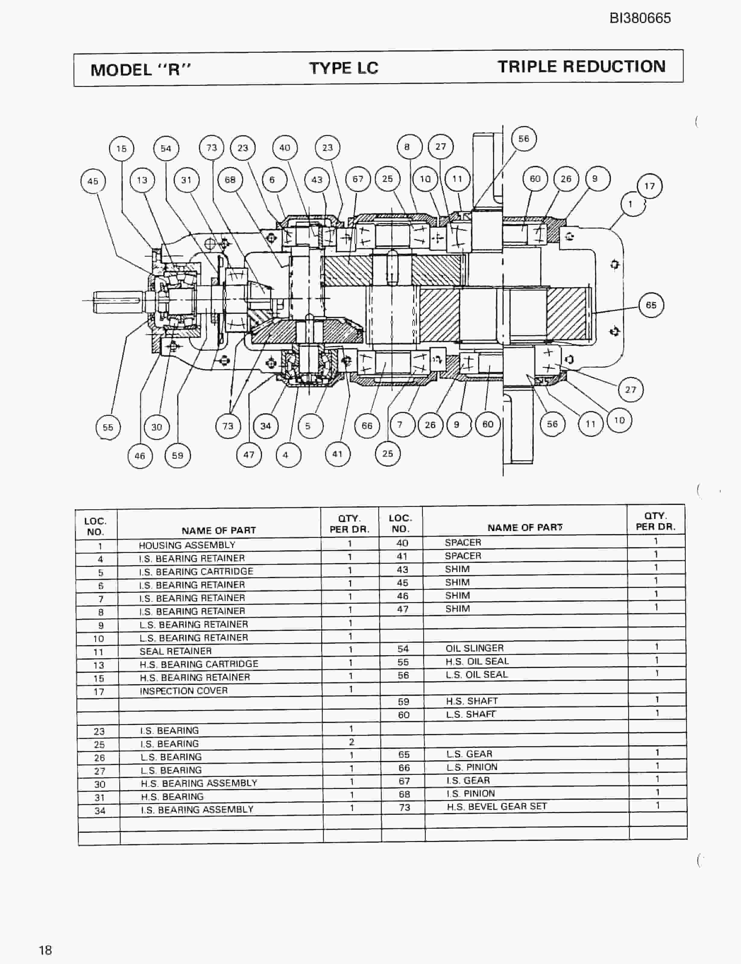 Bucyrus 48in AFSD 300 Belt Drive, Tailpeace Parts Catalog BI380665-3