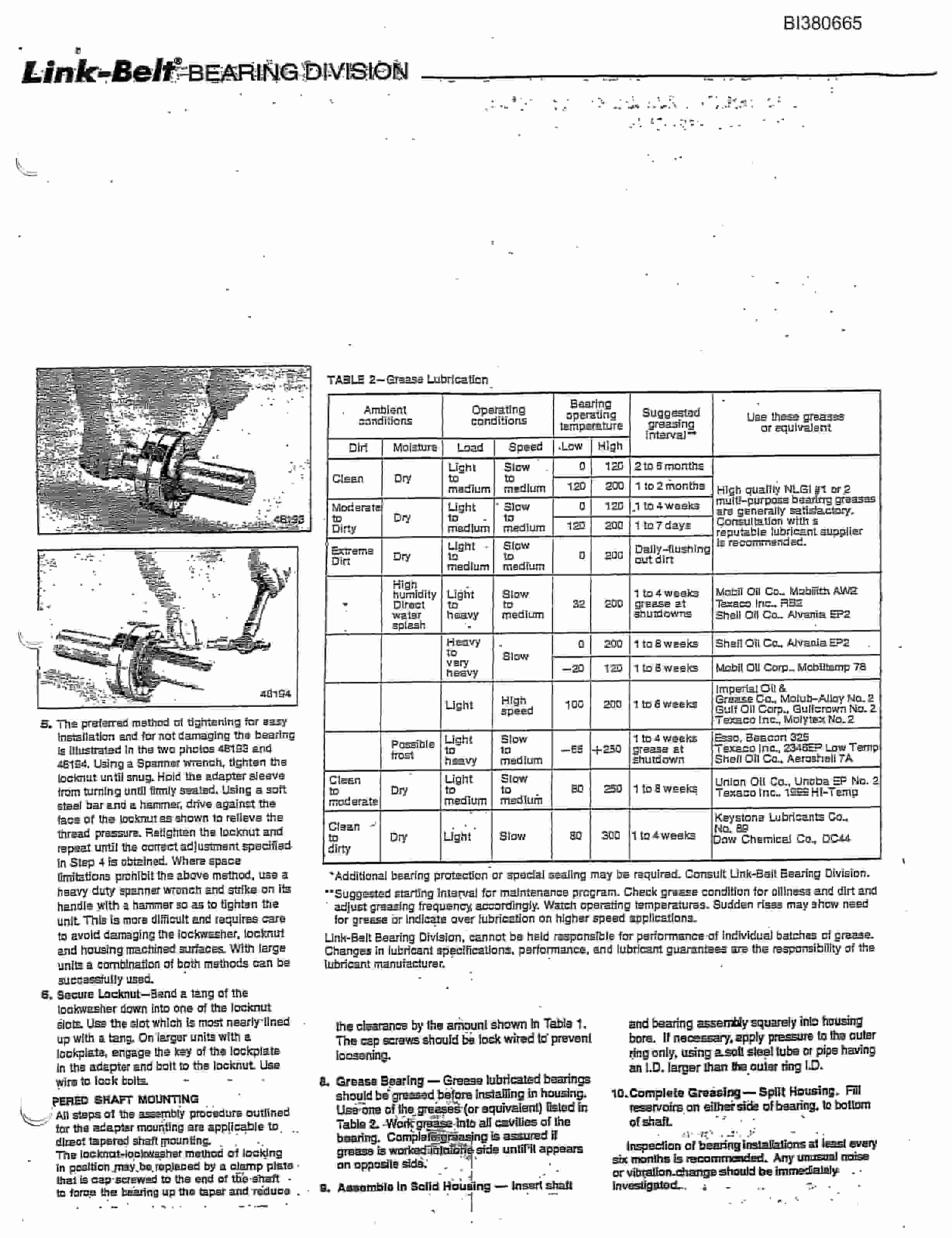 Bucyrus 48in AFSD 300 Belt Drive, Tailpeace Parts Catalog BI380665-4