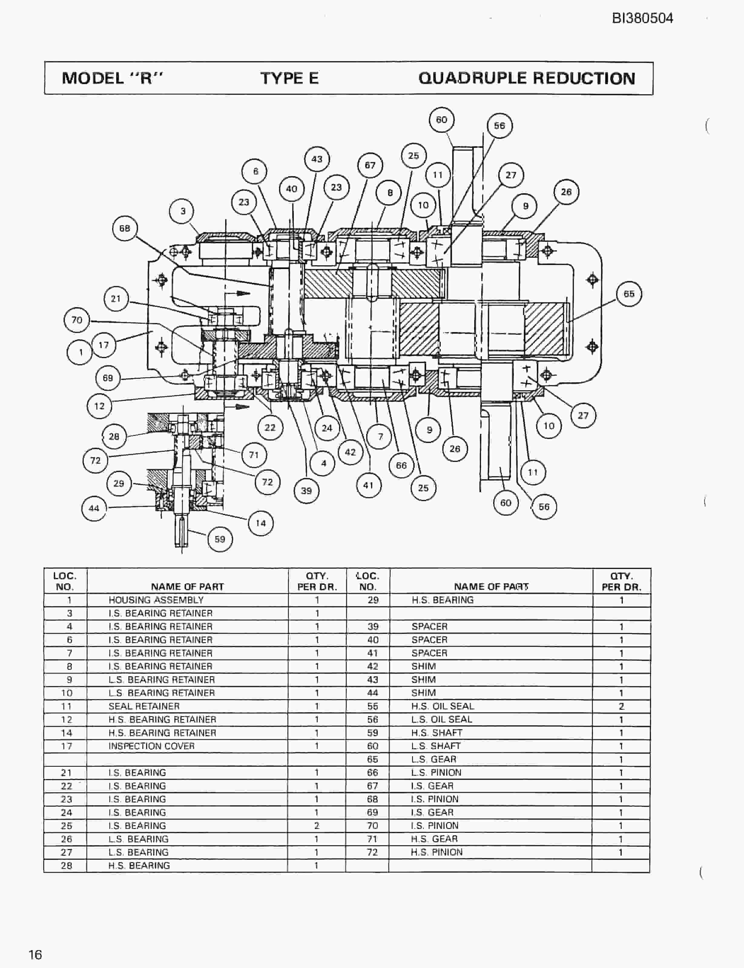 Bucyrus 48in AFSD 300HP, 54in Tailpeace, Feed Thru Parts Catalog BI380504-3