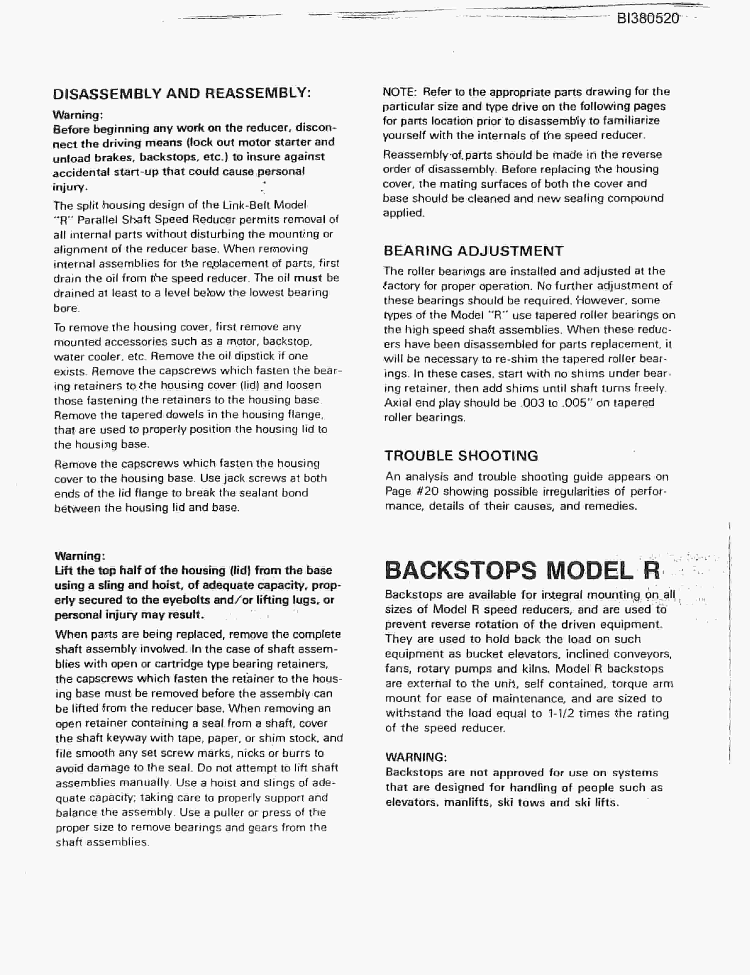Bucyrus 48in AFSD 300HP Drive, Impact Tailpeace Parts Catalog BI380520-2