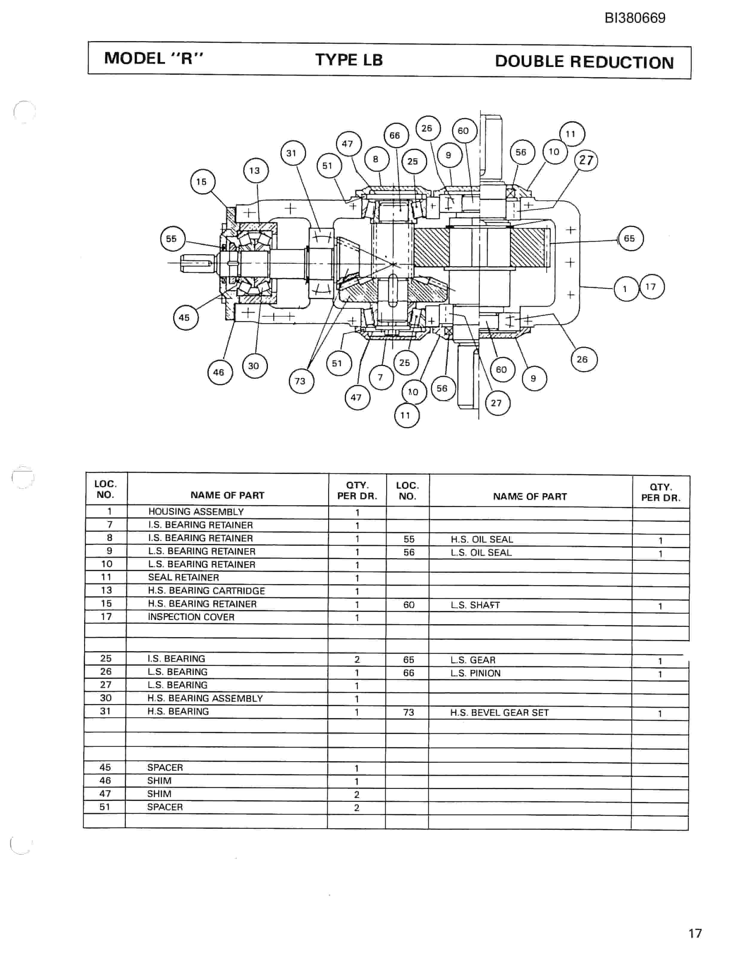 Bucyrus 48in AFSD 300HP Drive, Impact Tailpeace Parts Catalog BI380669-3