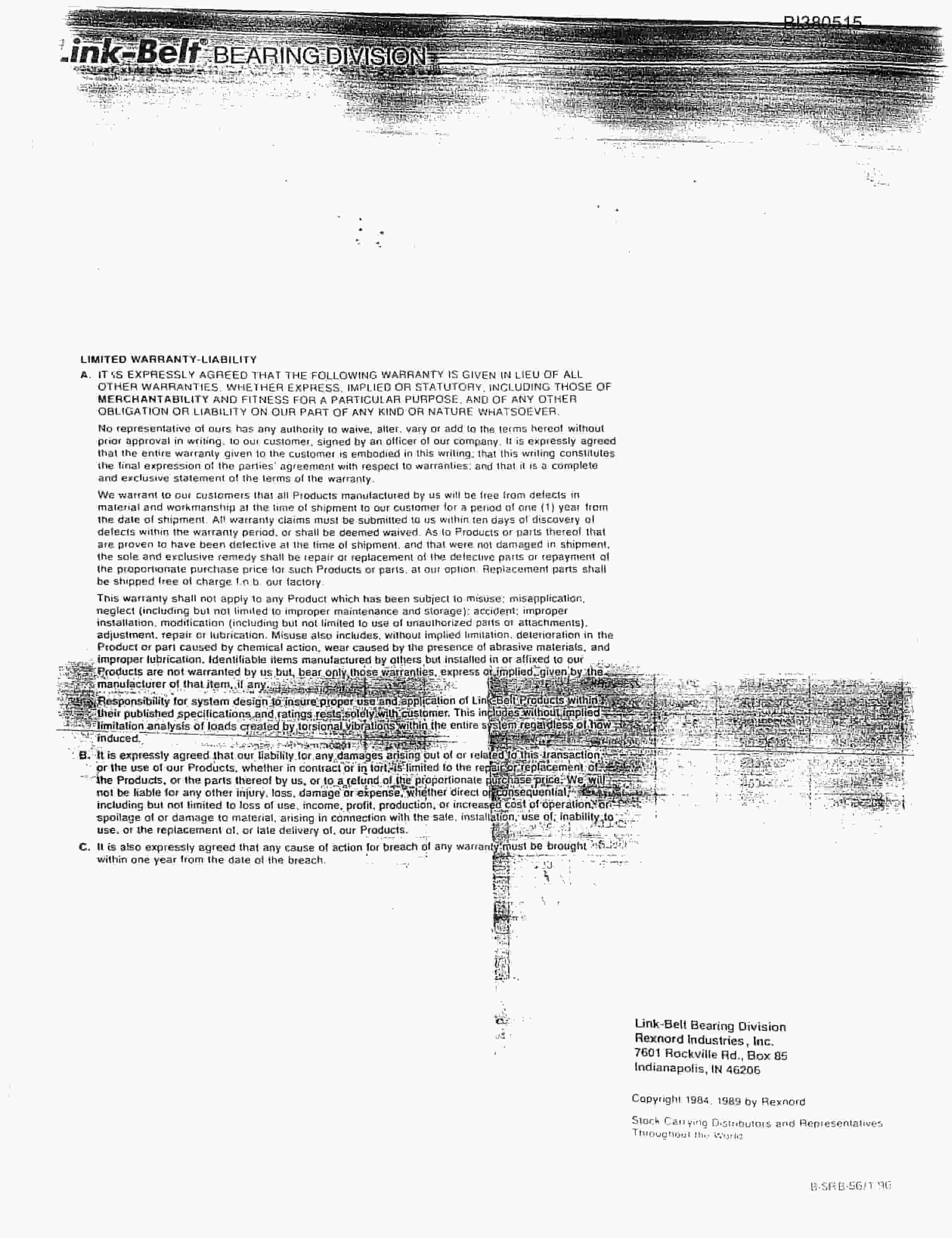 Bucyrus 48in AFSD 300HP, Impact Tailpeace Parts Catalog BI380515-3