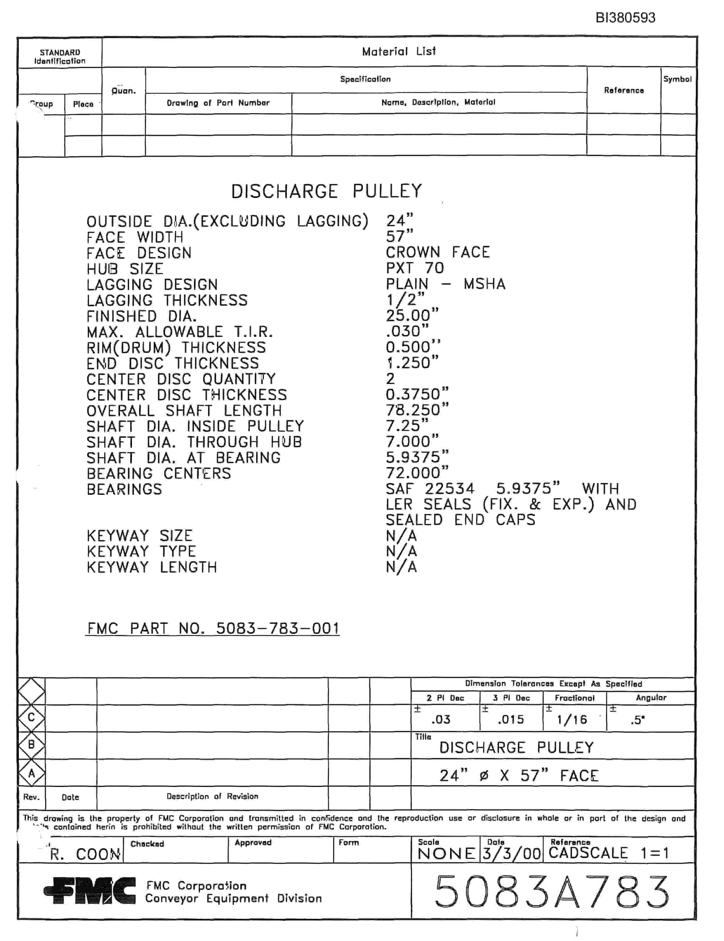 Bucyrus 48in Belt Width Parts Catalog BI380593-3