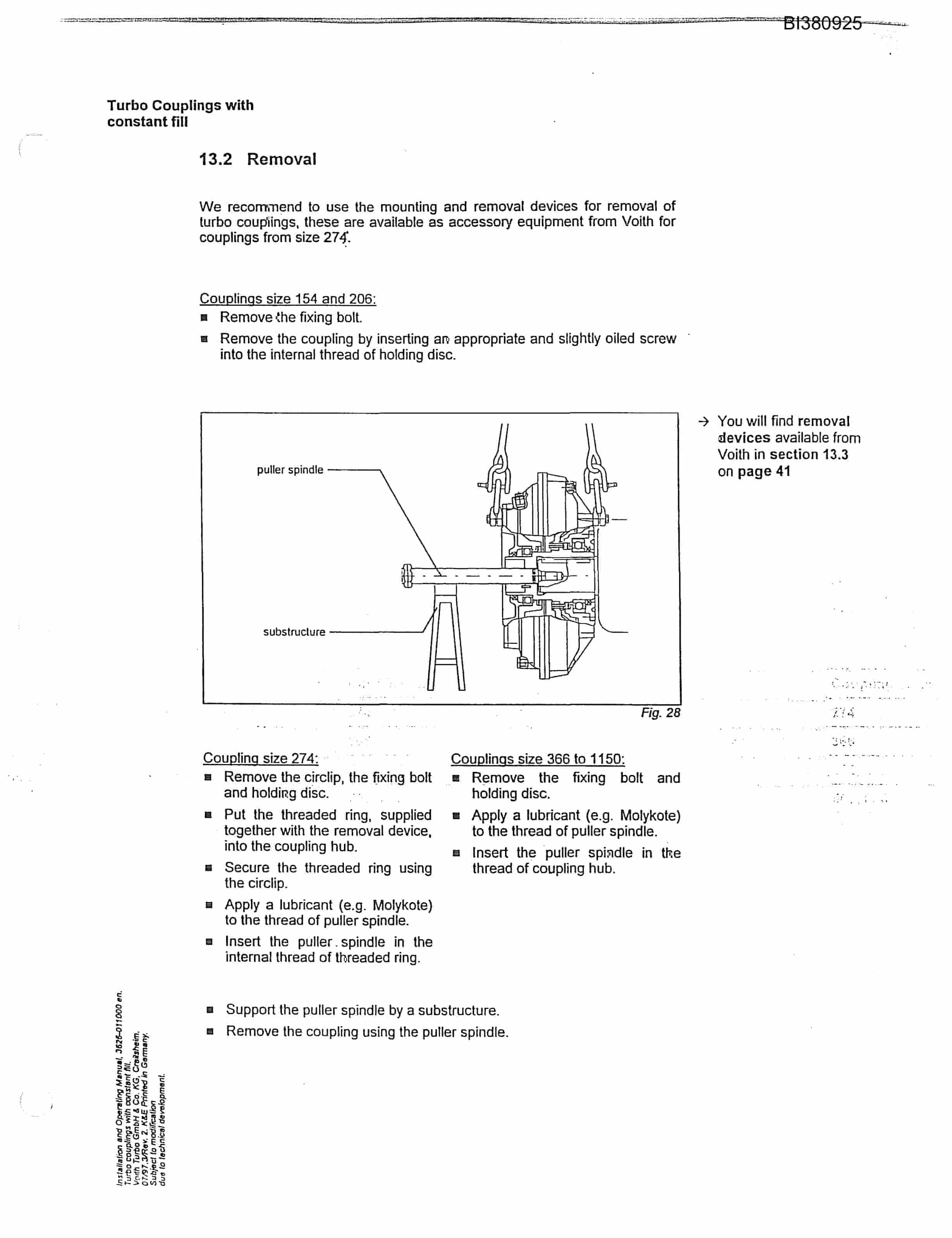Bucyrus 48in DBD 100HP Drive, Impact Tailpiece, 42in In-Line Feed Thru Parts Catalog BI380925-2