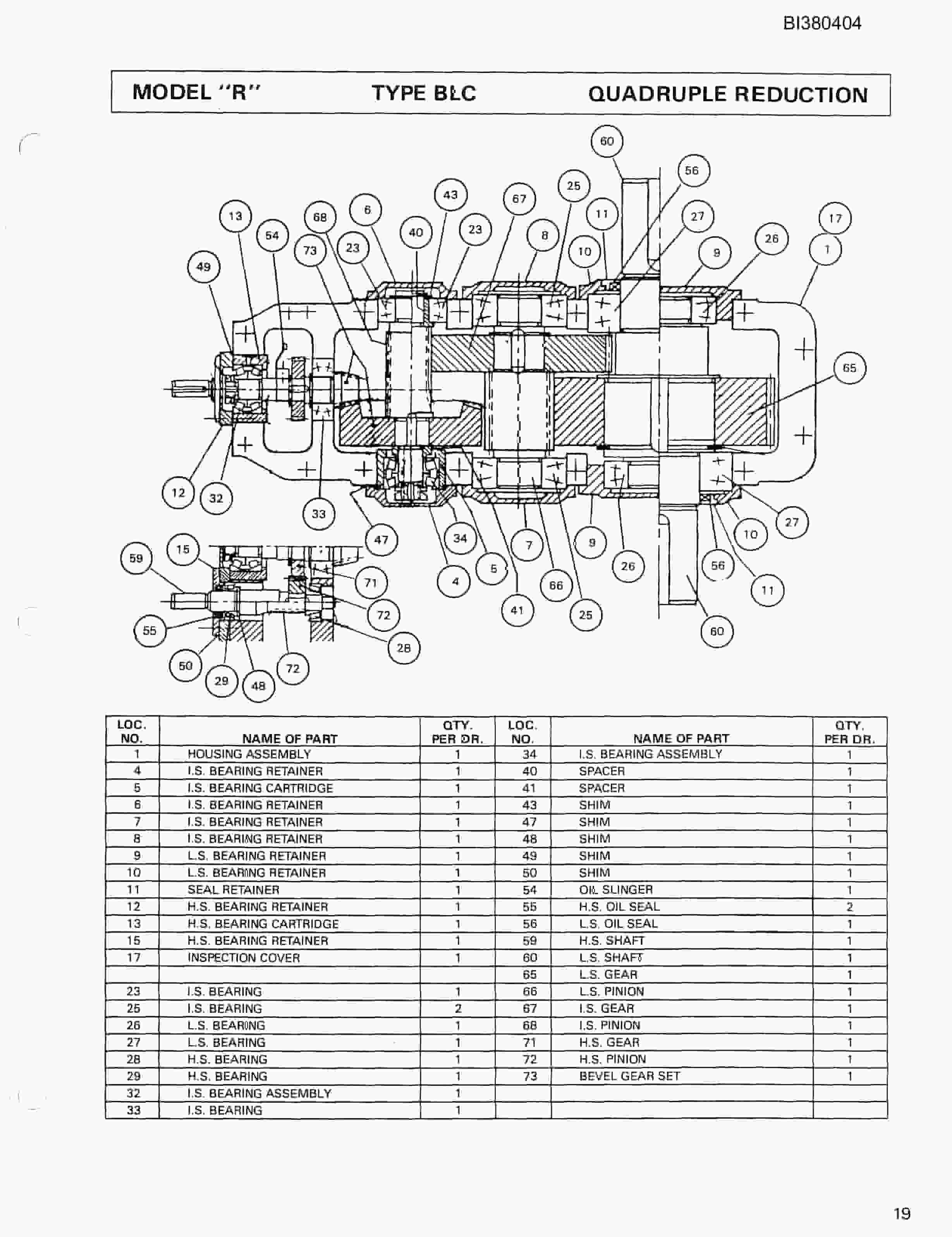 Bucyrus 48in DDD 200HP Drive, Take-Up, Tailpiece Parts Catalog BI380404-4
