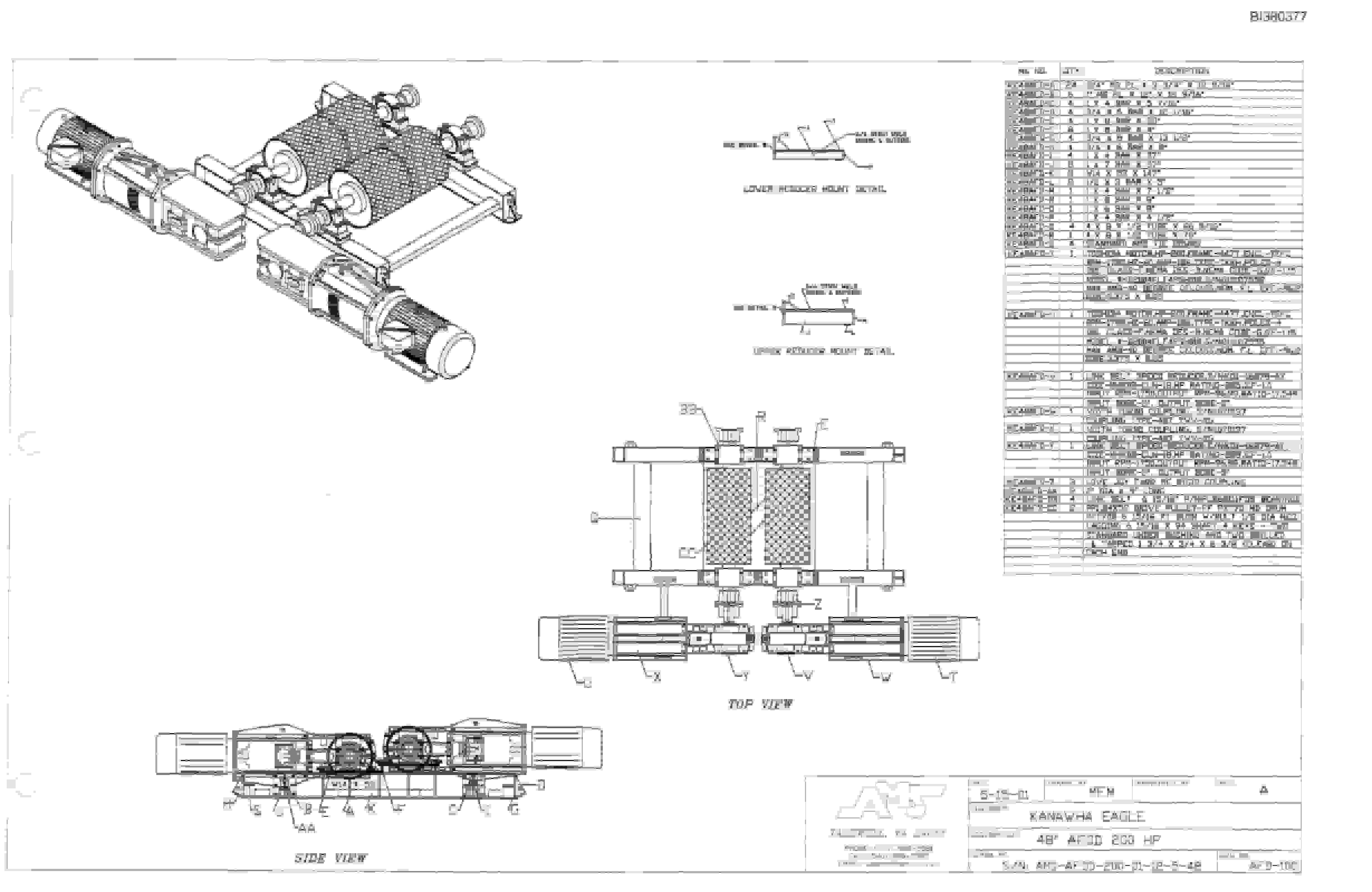 Bucyrus 48in Dual 200HP Uniminer, Take-Up, Impact Tailpiece, Remote A-Frame Parts Catalog BI380377-2