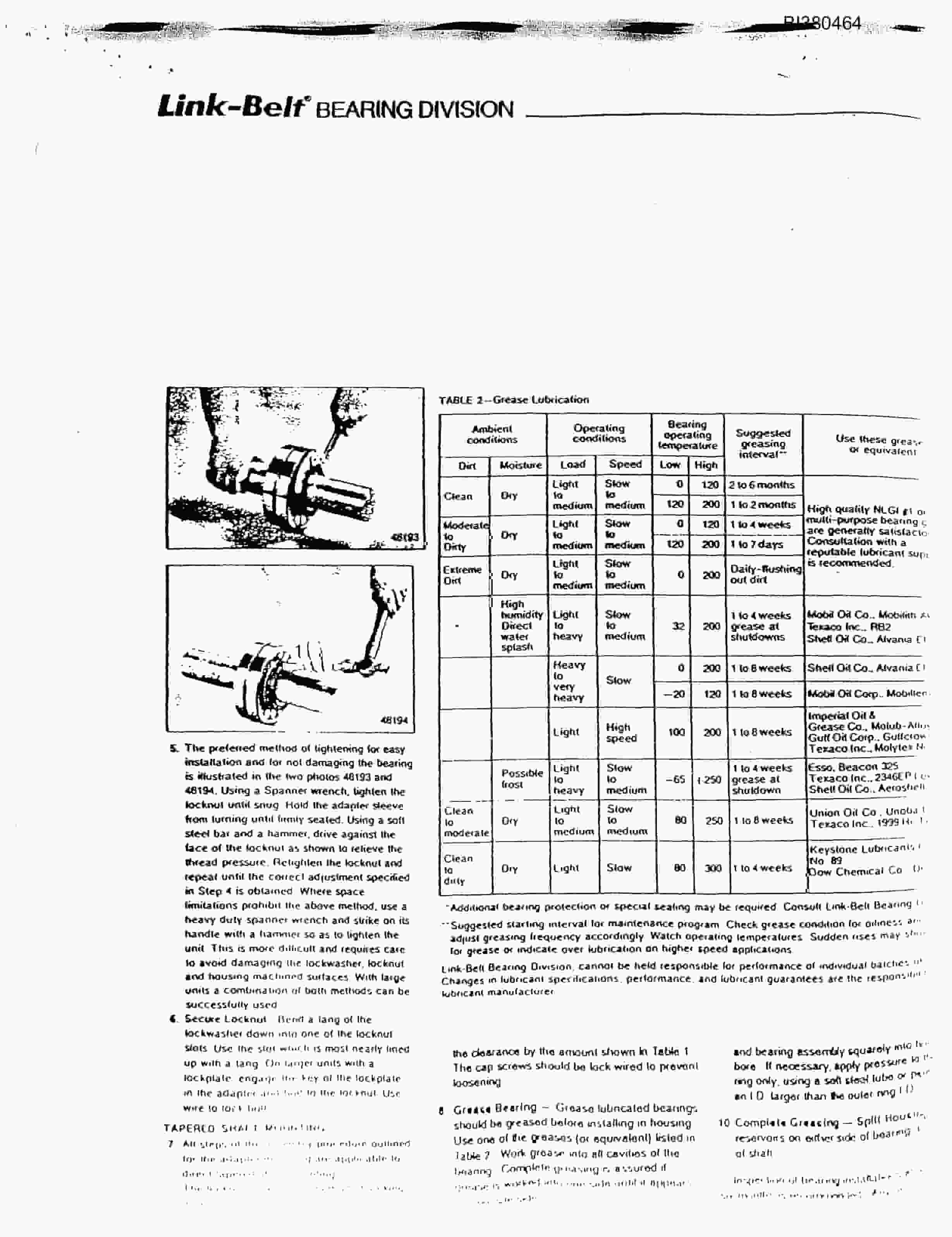 Bucyrus 48in Dual Drive 200HP, Tailpiece, Take-Up Parts Catalog BI380464-4