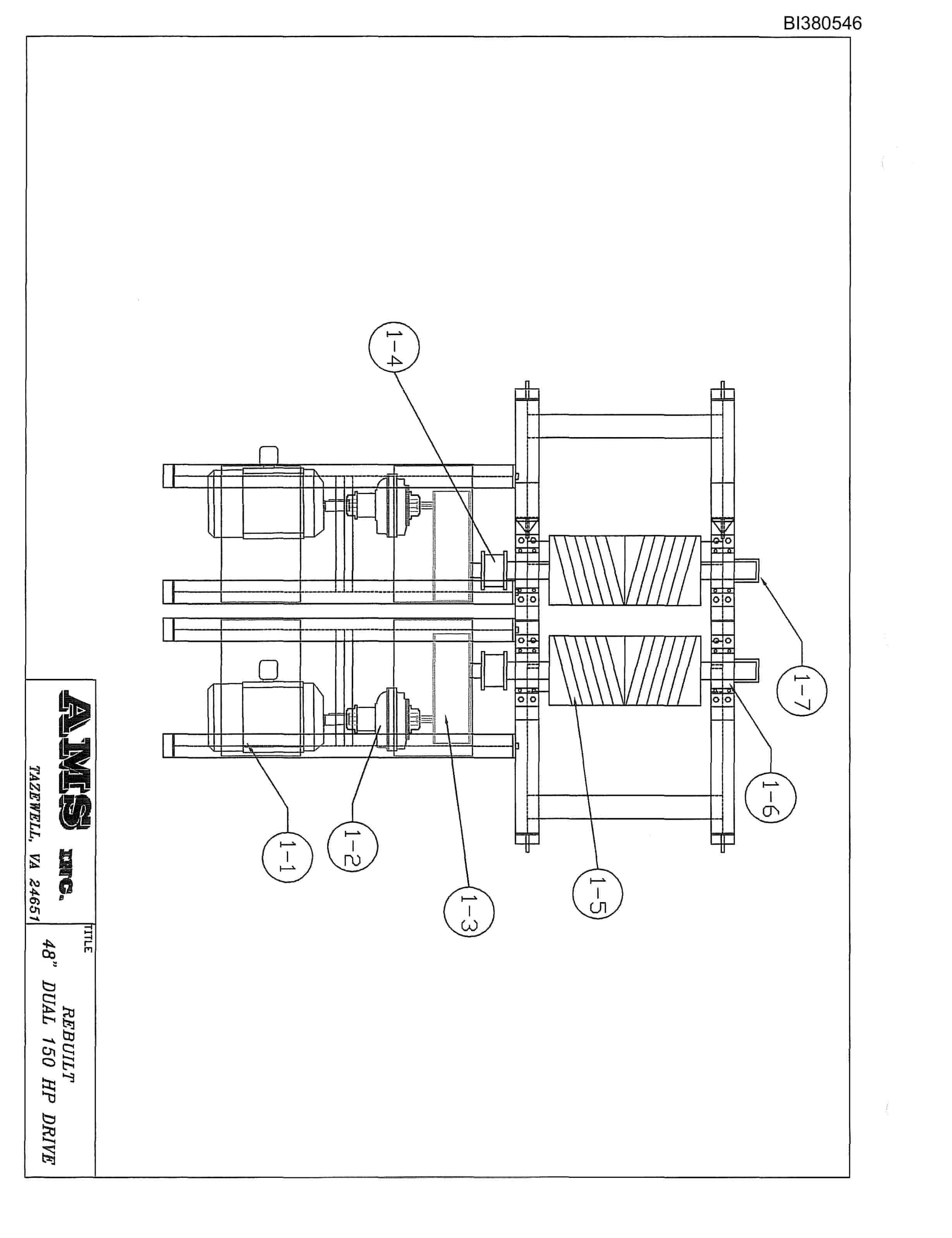 Bucyrus 48in Dual Drive, Tailpiece Parts Catalog BI380546-3