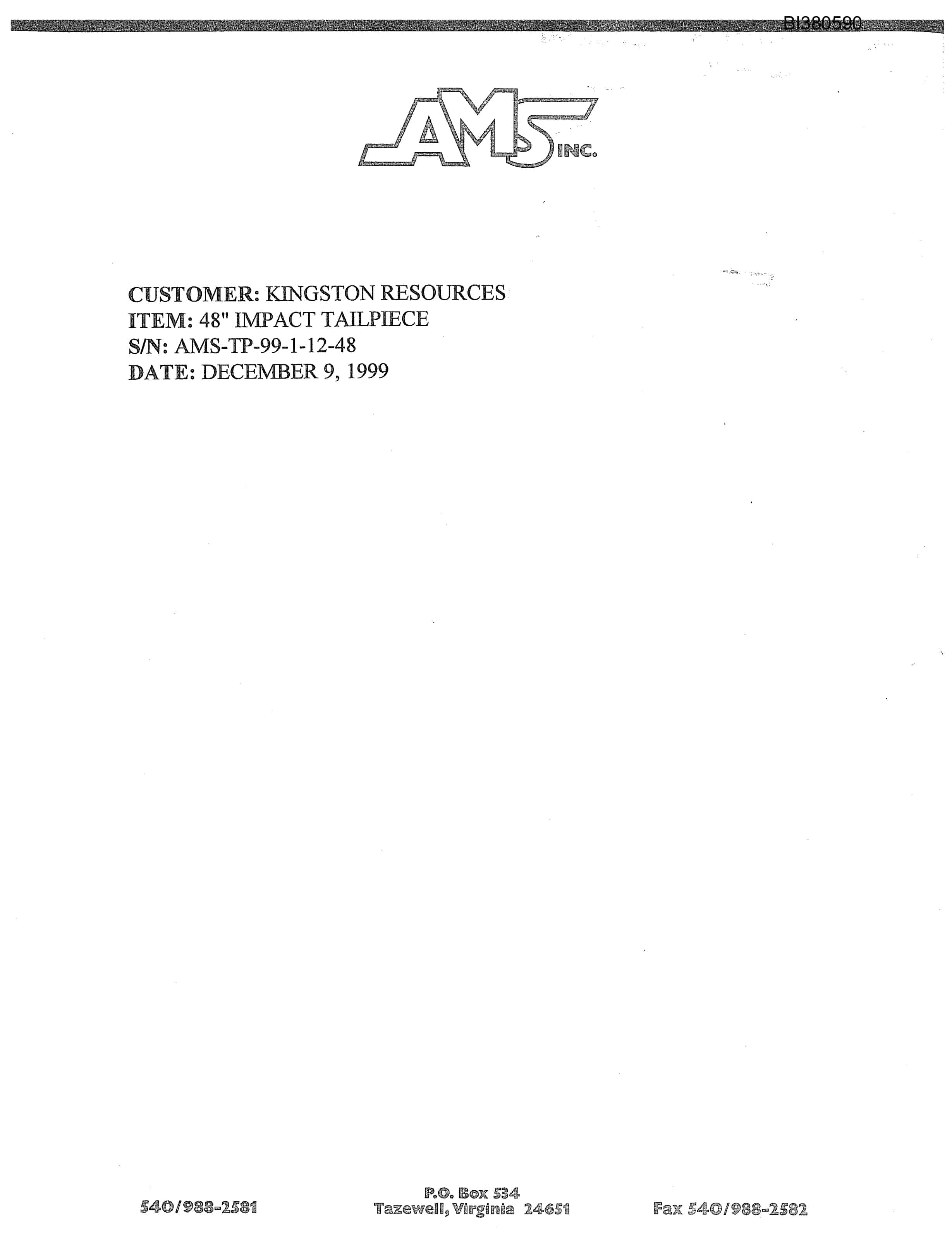 Bucyrus 48in Dual Drive, Take-Up, Tailpiece Parts Catalog BI380590-4