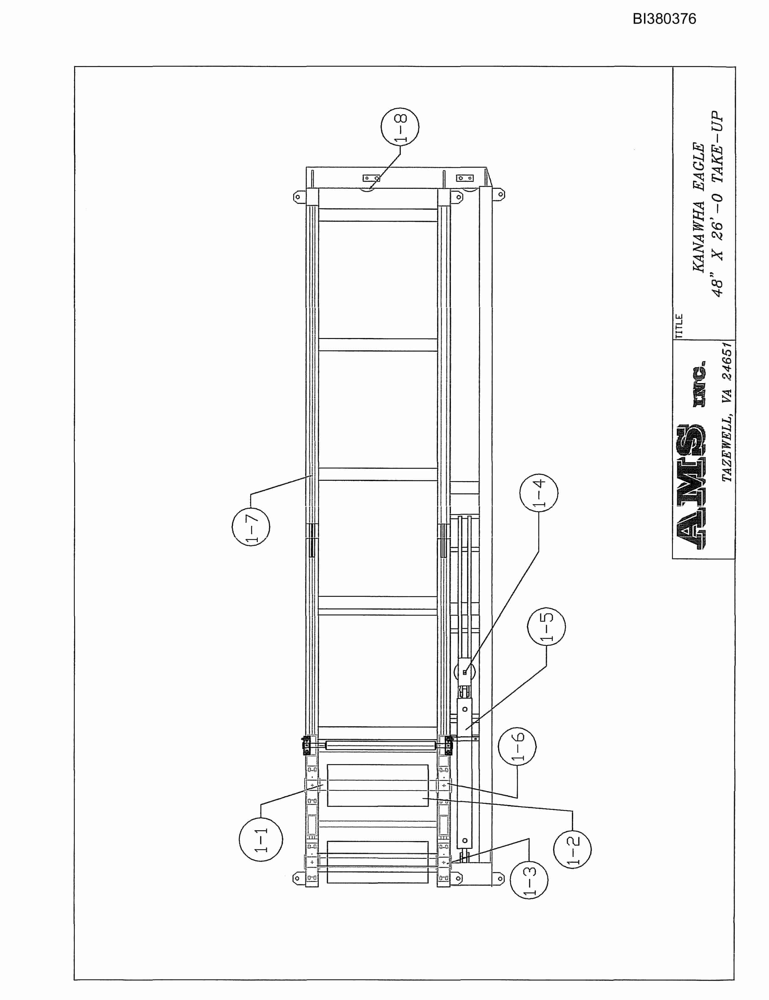 Bucyrus 48in Dual Drive, Take-Up, Tailpiece, Remote Boom Parts Catalog BI380376-2