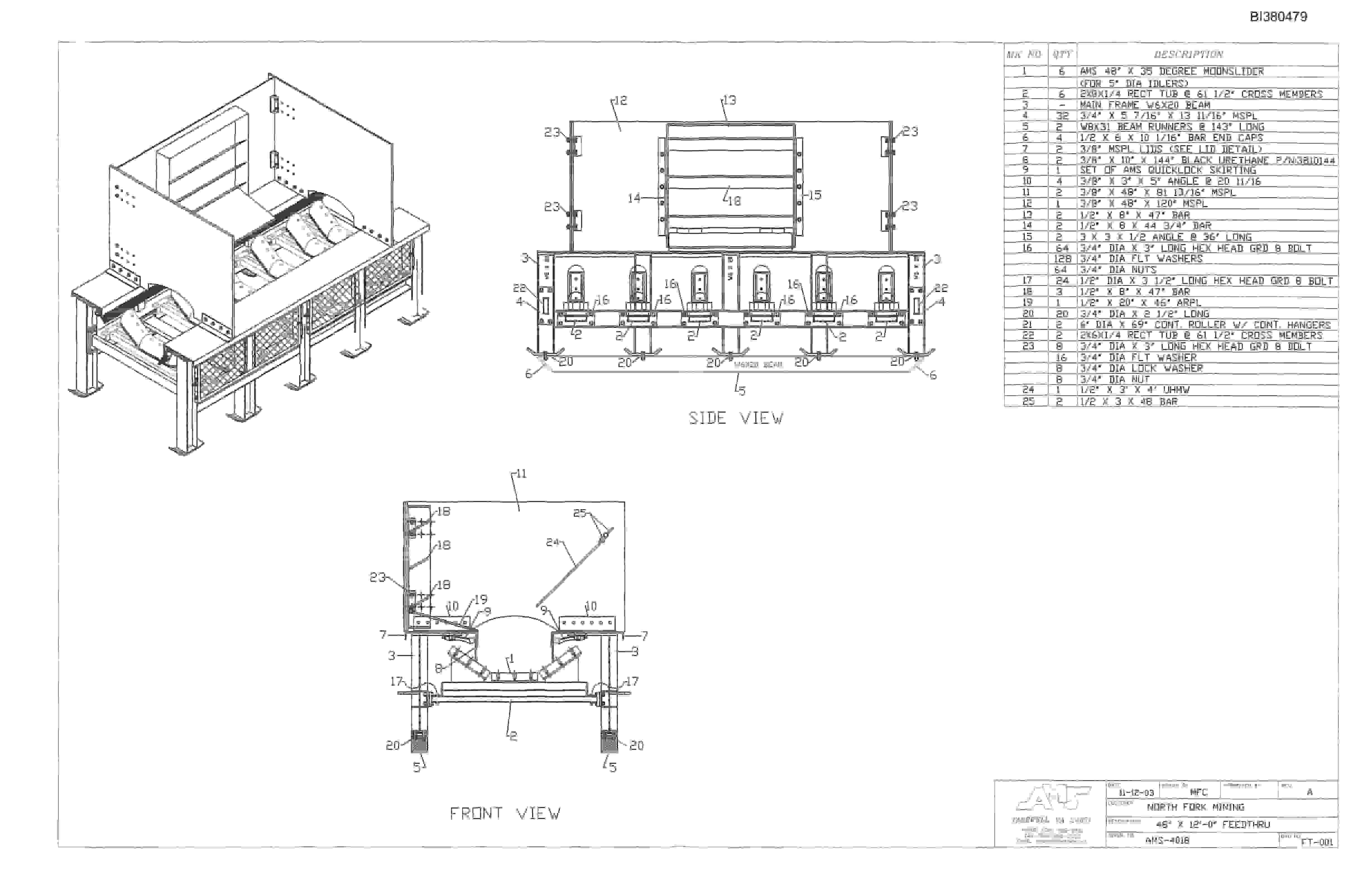 Bucyrus 48in Feed Thru Parts Catalog BI380479-5
