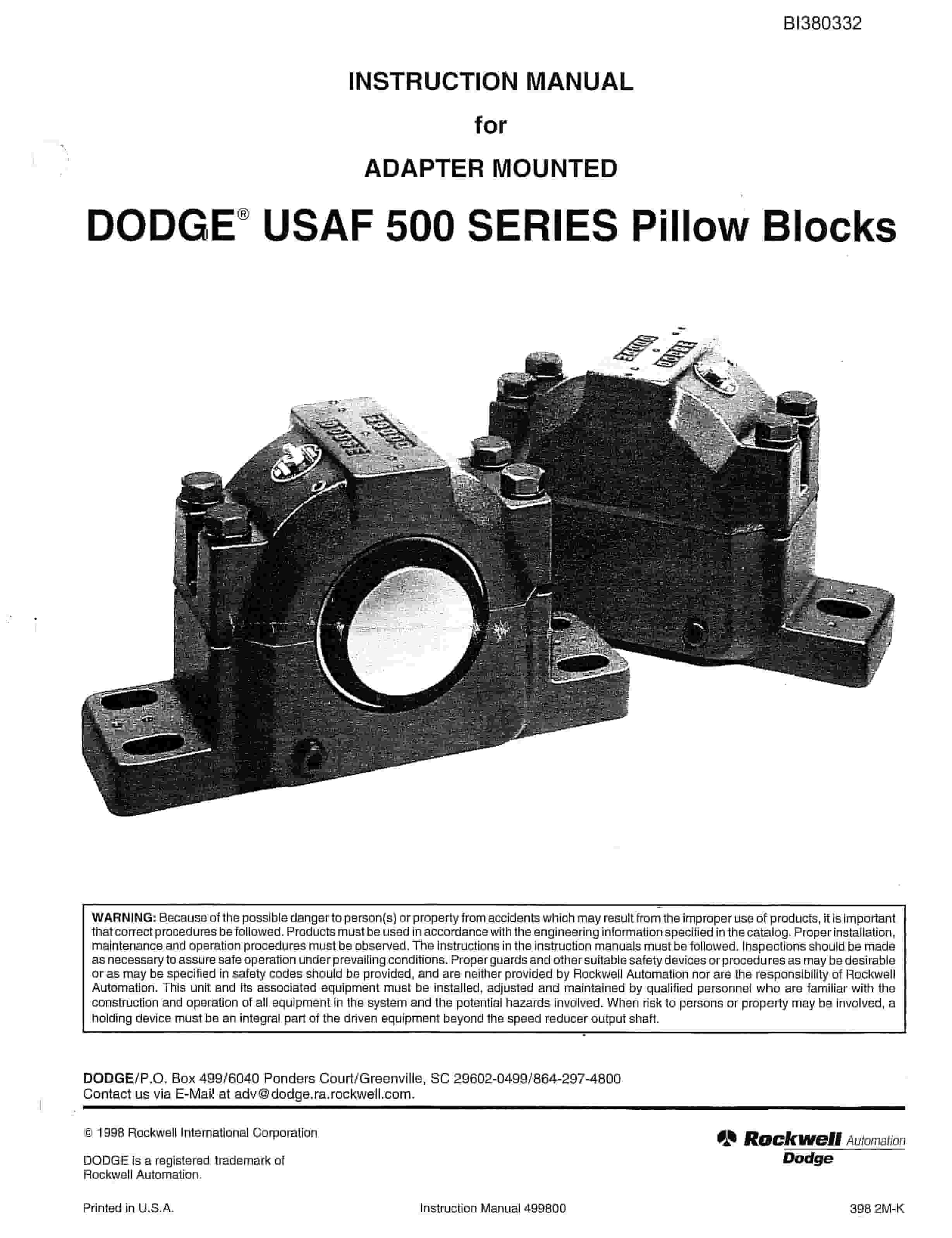 Bucyrus 48in Feed Thru, Tailpiece, Rebuilt Dual Chain Drive Parts Catalog BI380332-5