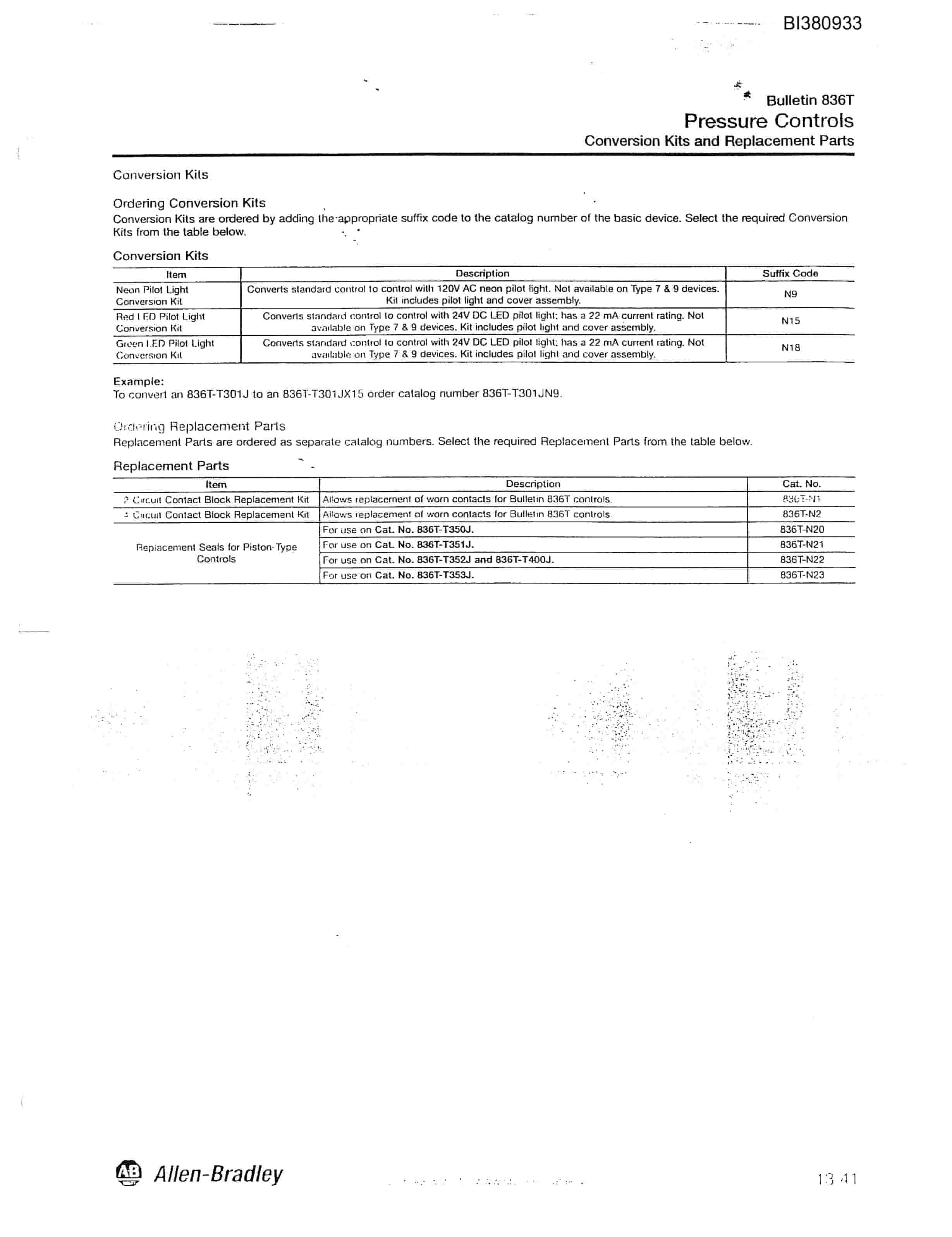 Bucyrus 48in Hydraulic Take-Up, 40HP Compact Power Pack Parts Catalog BI380933-4
