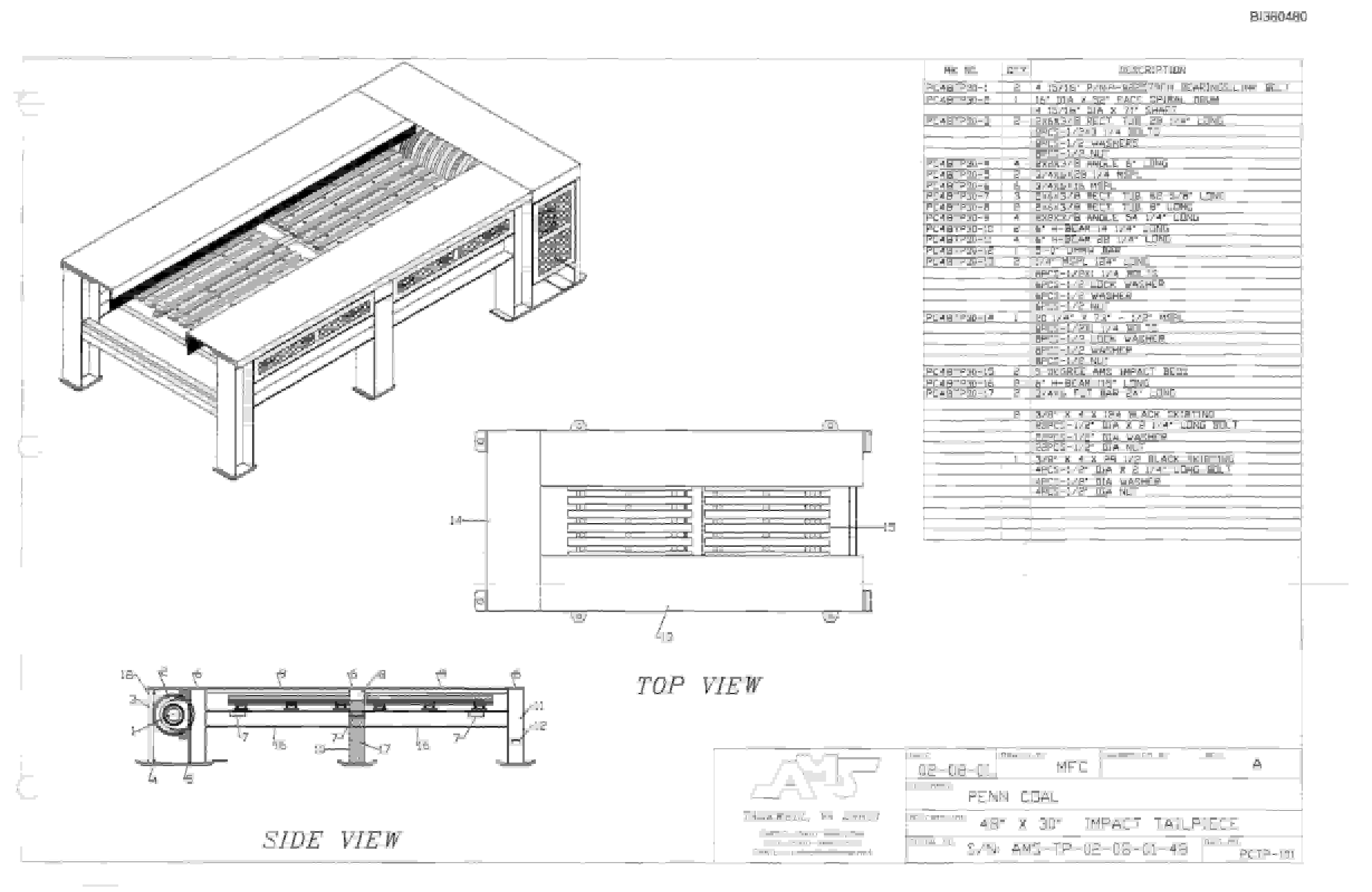 Bucyrus 48in Impact Tailpiece Parts Catalog BI380480-5