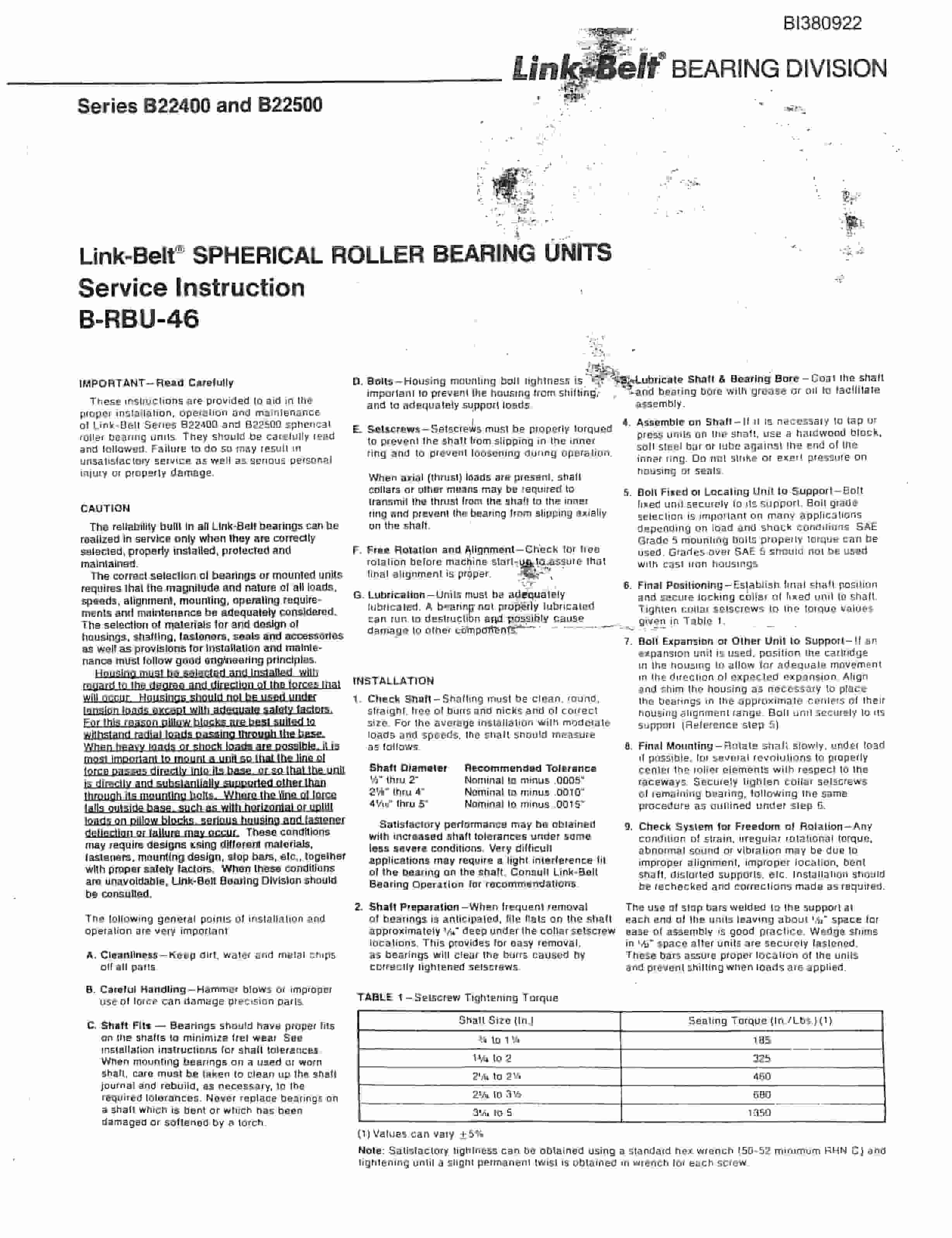 Bucyrus 48in Impact Tailpiece Parts Catalog BI380922-3