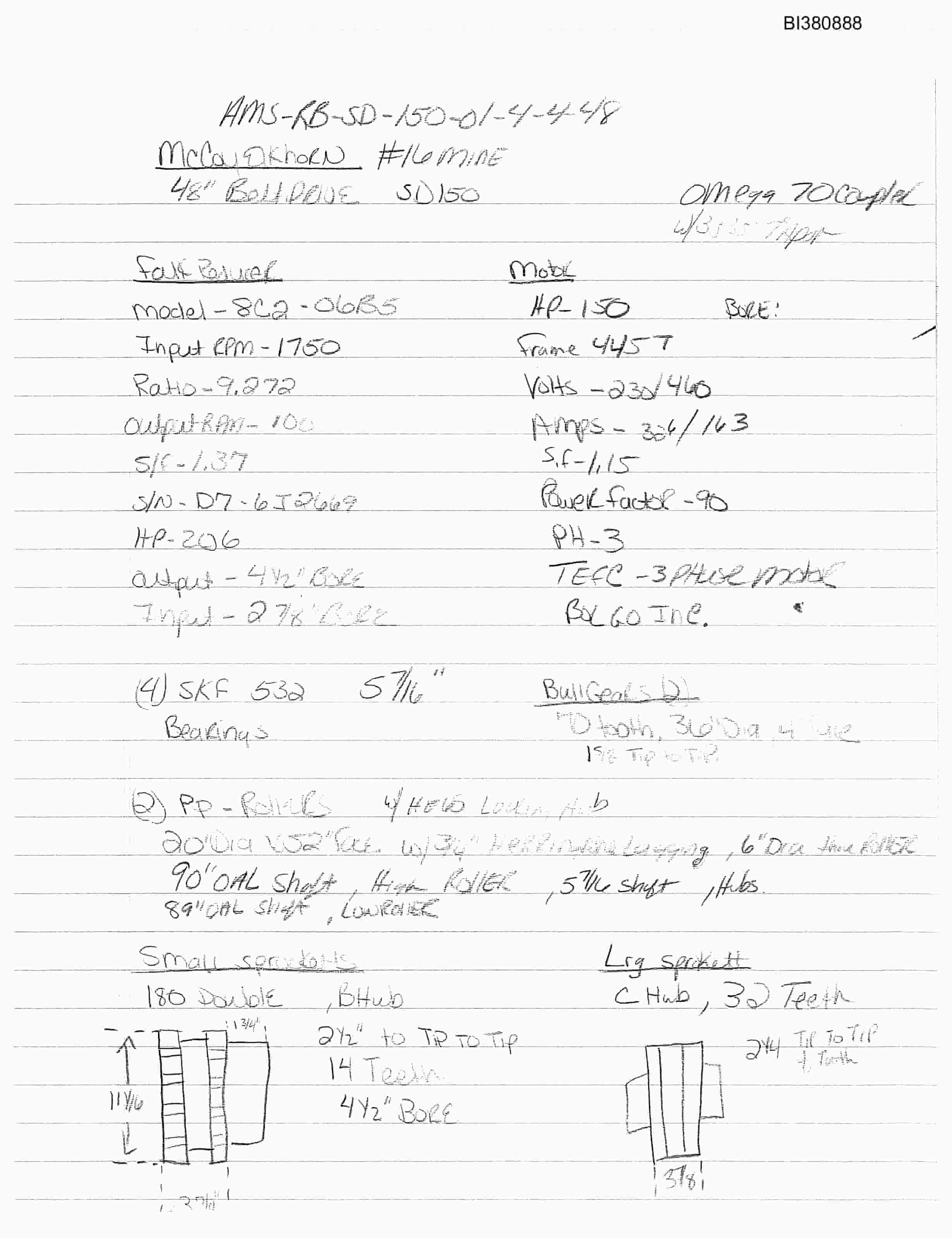 Bucyrus 48in RB Belt Drive Parts Catalog BI380888-3