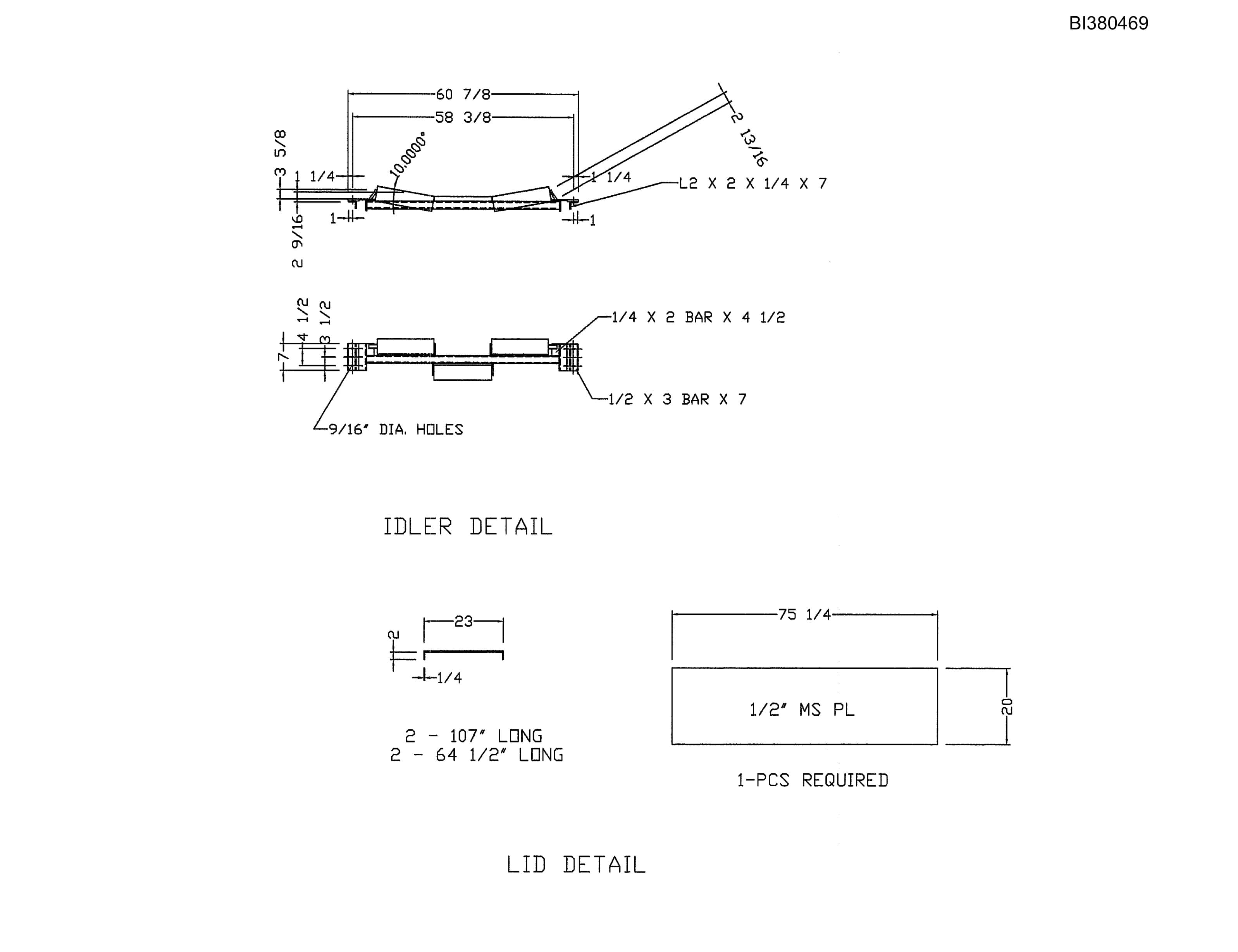 Bucyrus 48in Rebuilt DD 150, Tailpiece Parts Catalog BI380469-5