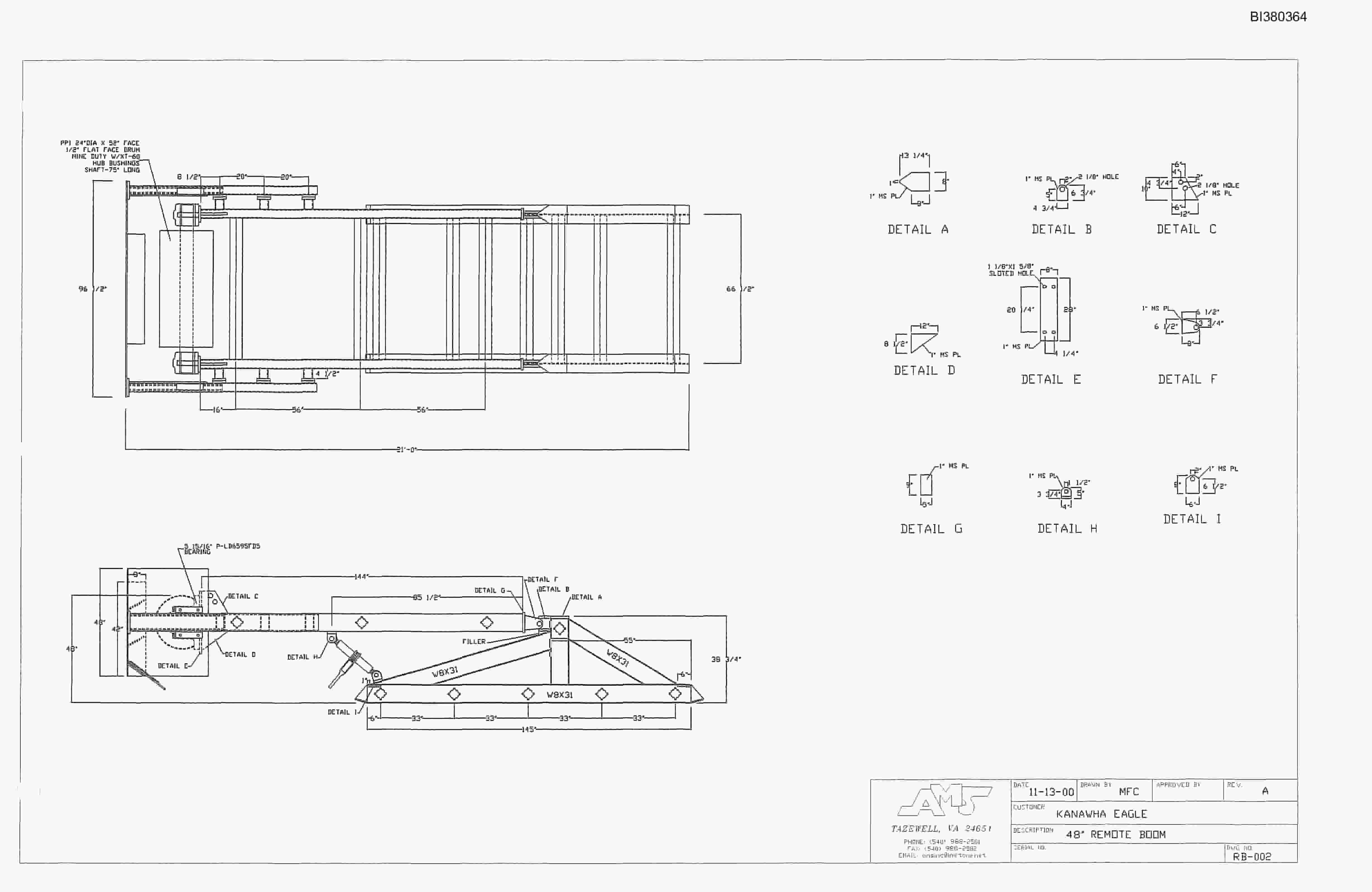 Bucyrus 48in Remote Boom Parts Catalog BI380364-4