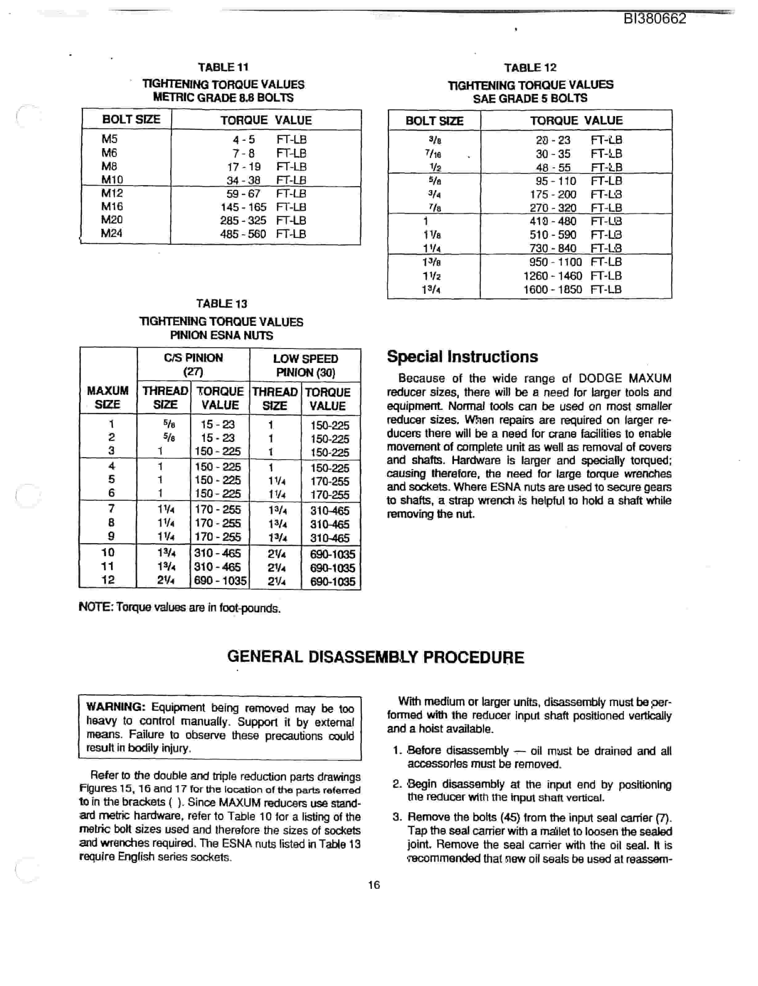 Bucyrus 48in Single 200HP Chain Drive Parts Catalog BI380662-3
