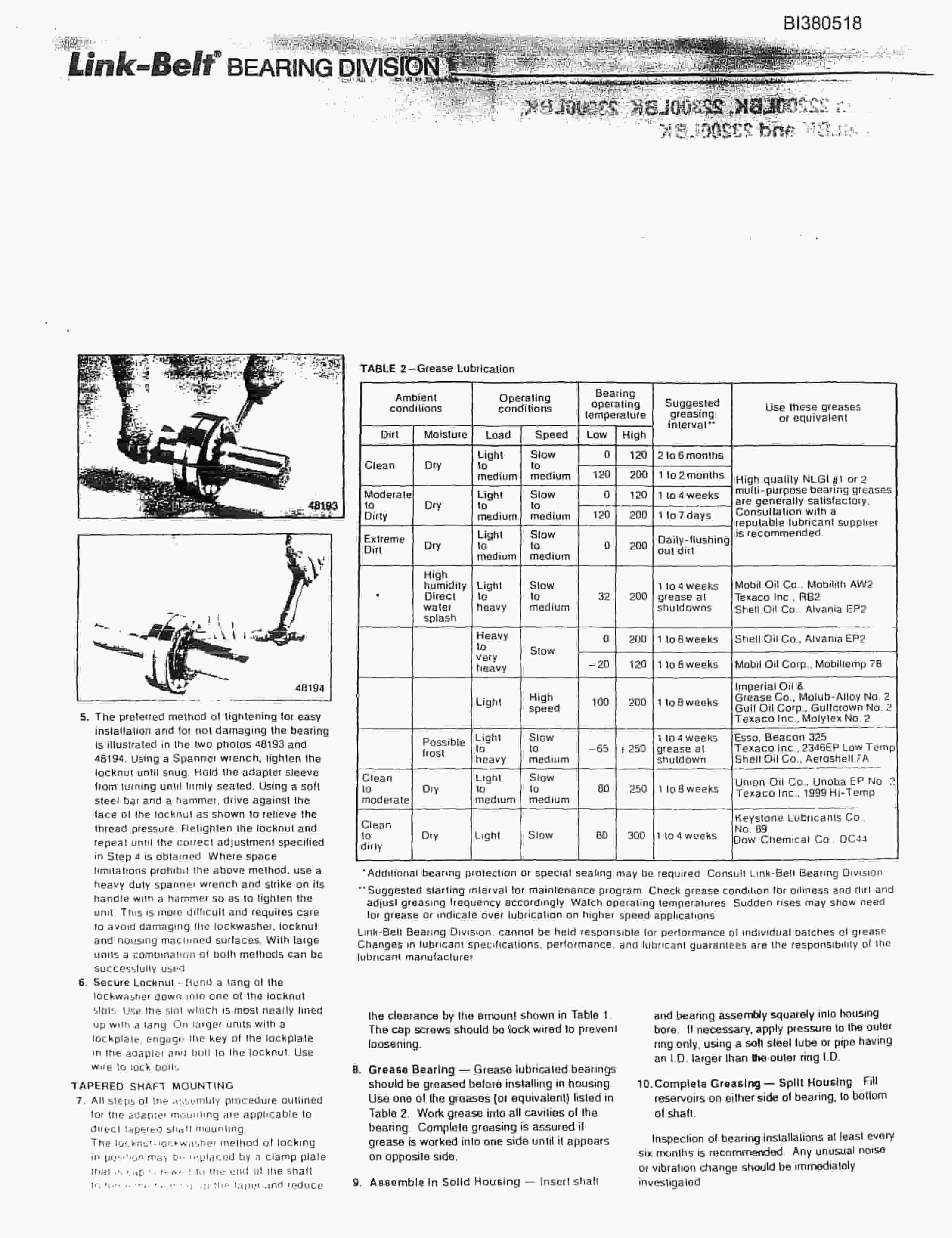 Bucyrus 48in Single 250HP Chain Drive, Impact Tailpeace Parts Catalog BI380518-4