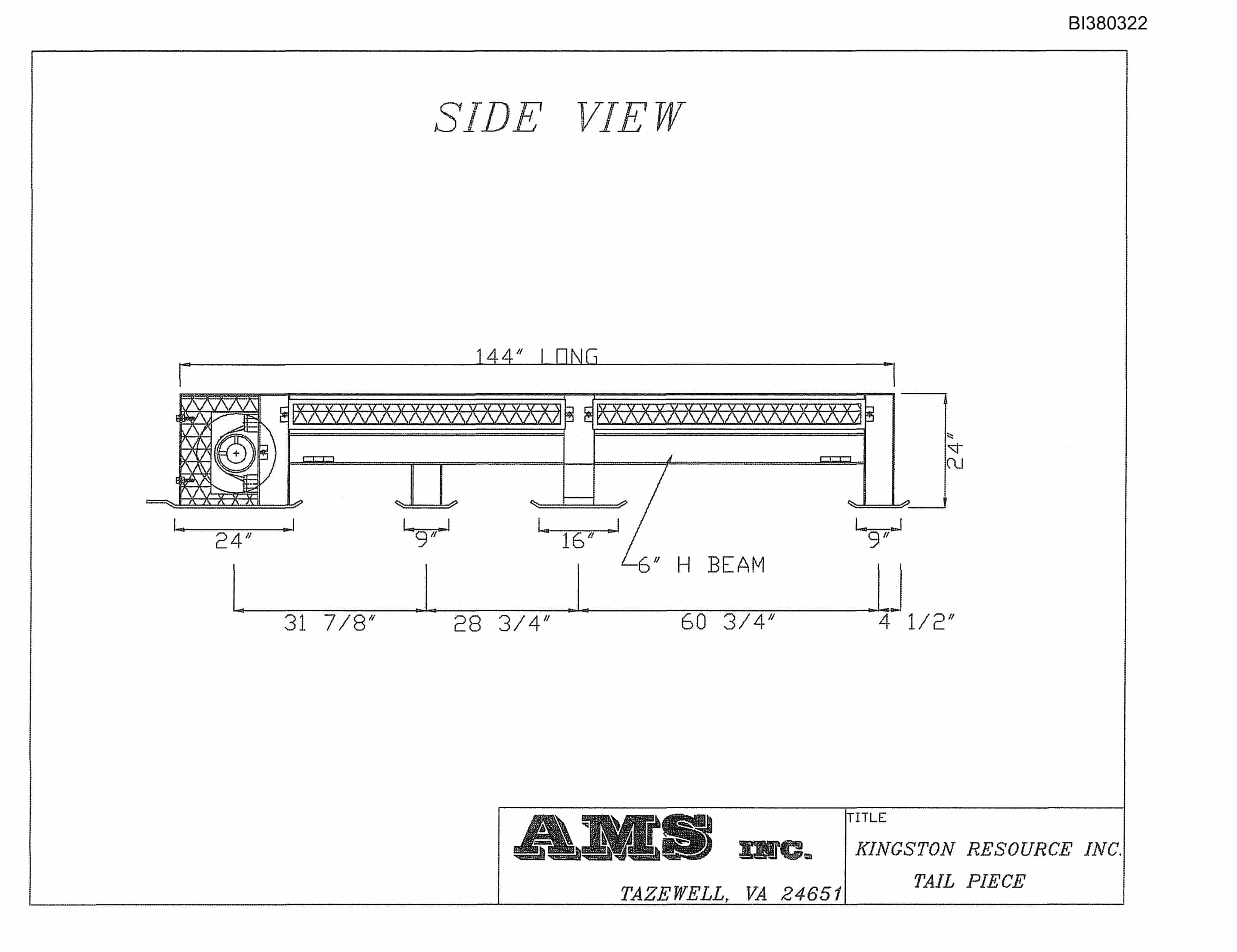 Bucyrus 48in Single Drive, Tailpiece, Take-Up Parts Catalog BI380322-3