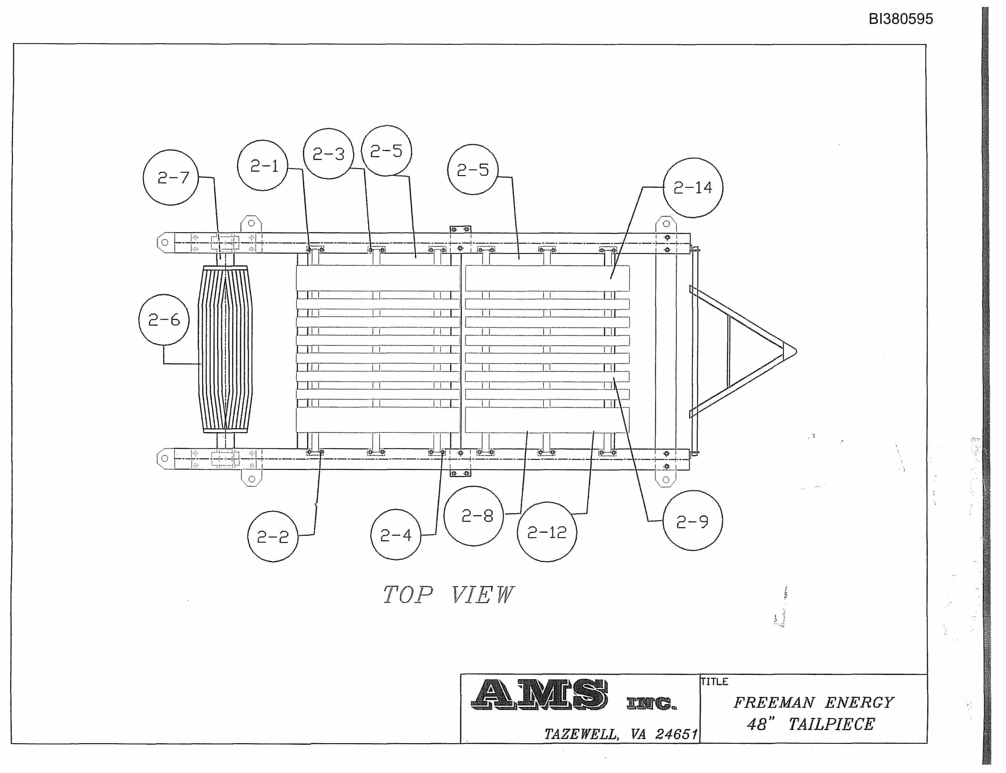 Bucyrus 48in Tailpiece Parts Catalog BI380595-2