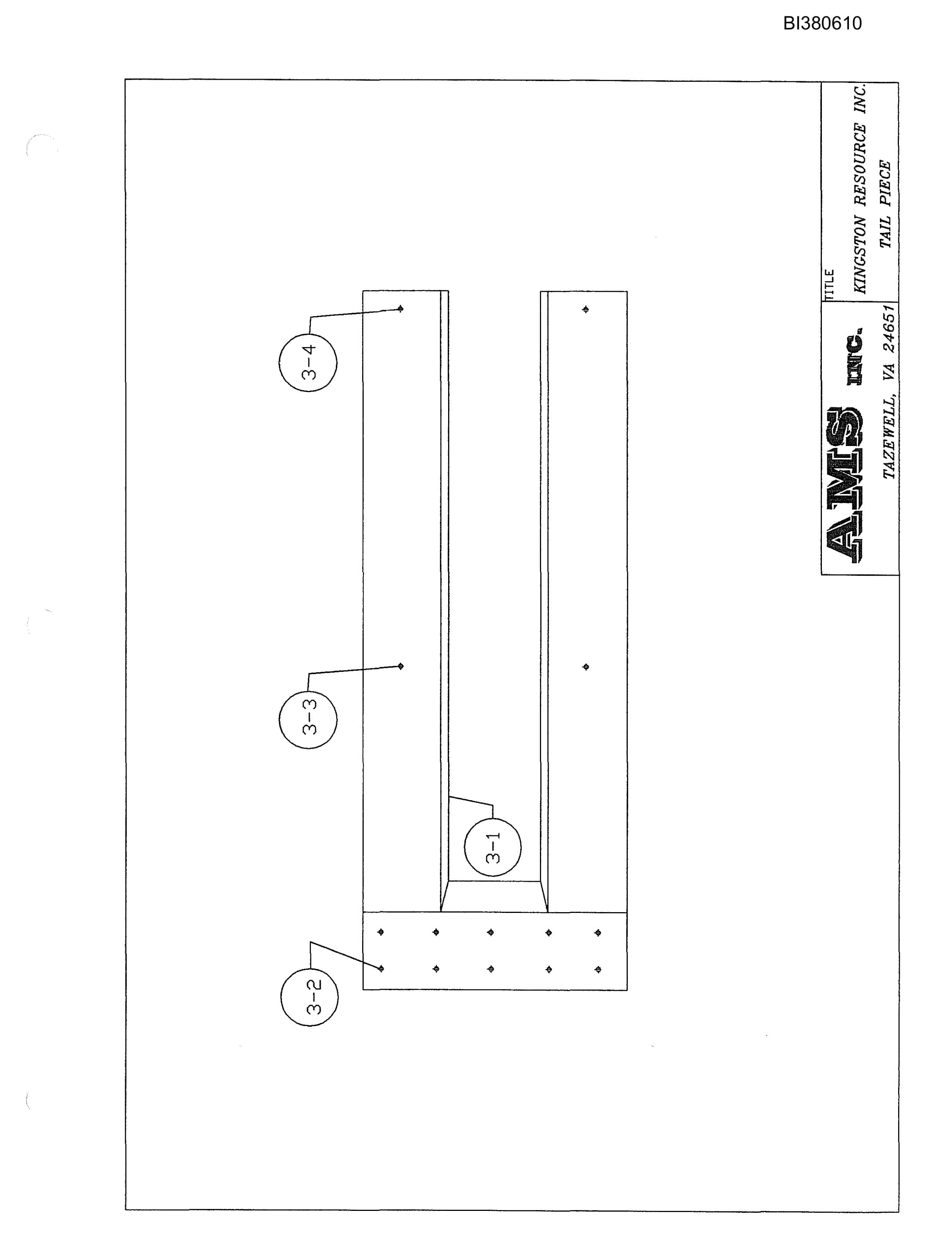 Bucyrus 48in Tailpiece Parts Catalog BI380610-2