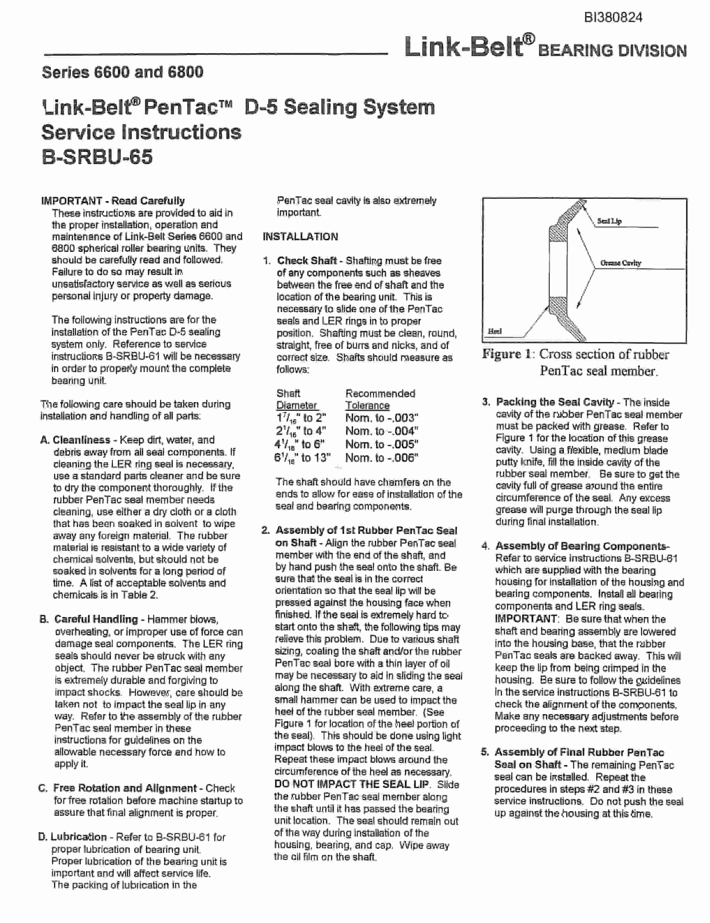 Bucyrus 48in Tailpiece Parts Catalog BI380824-4