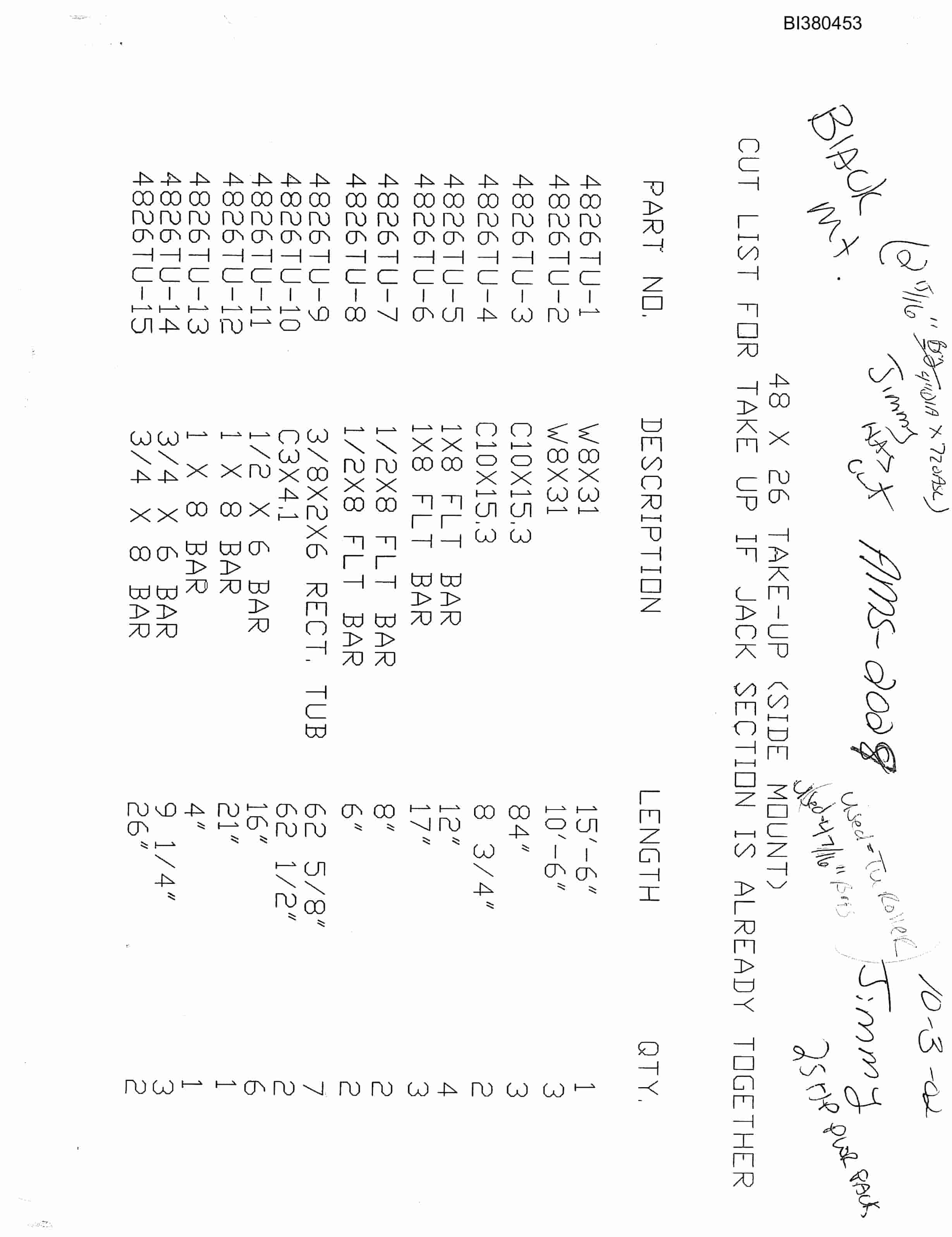 Bucyrus 48in Take-Up, Impact Tailpiece Parts Catalog BI380453-3