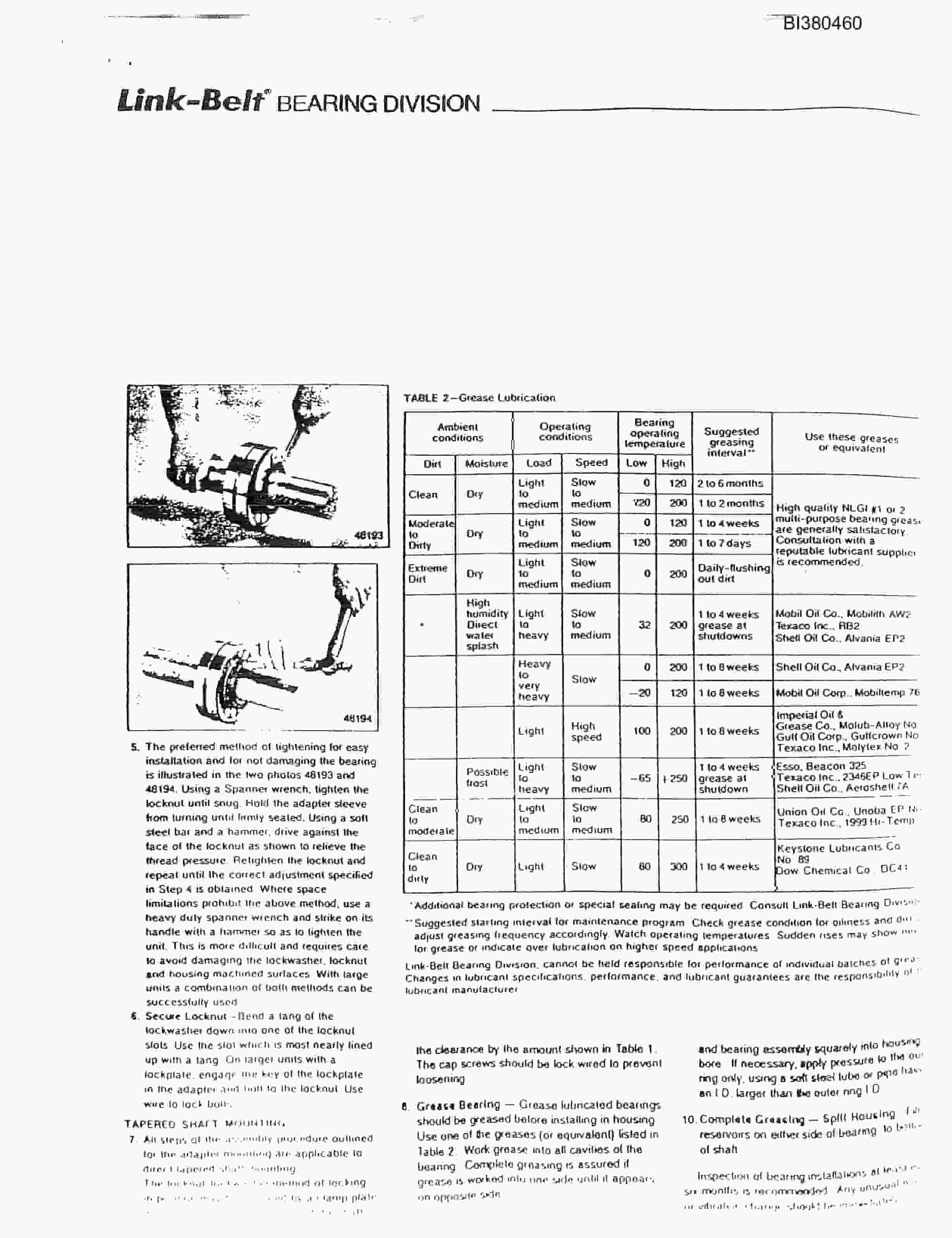 Bucyrus 48in Take-Up Parts Catalog BI380460-4