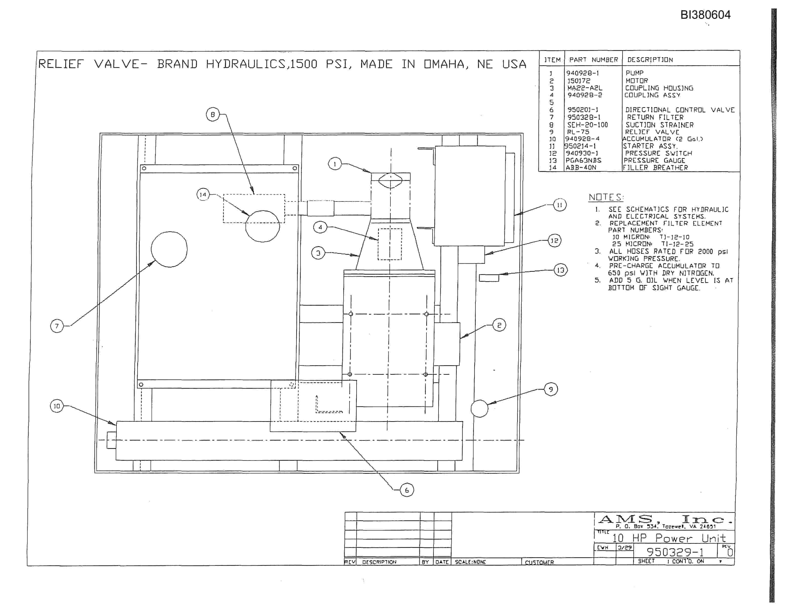 Bucyrus 48in Take-Up Parts Catalog BI380604-4