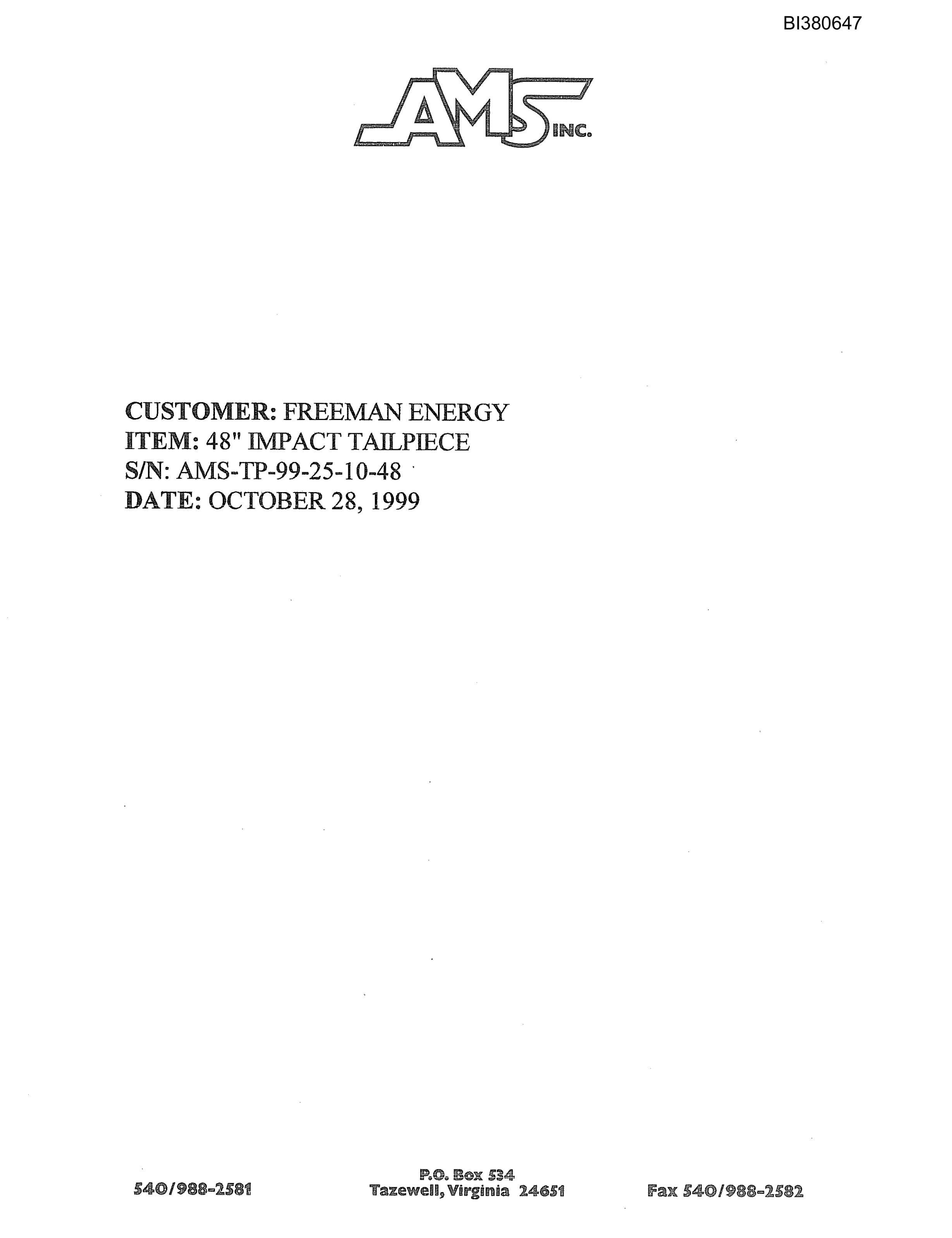Bucyrus 48in Take-Up Parts Catalog BI380647-2