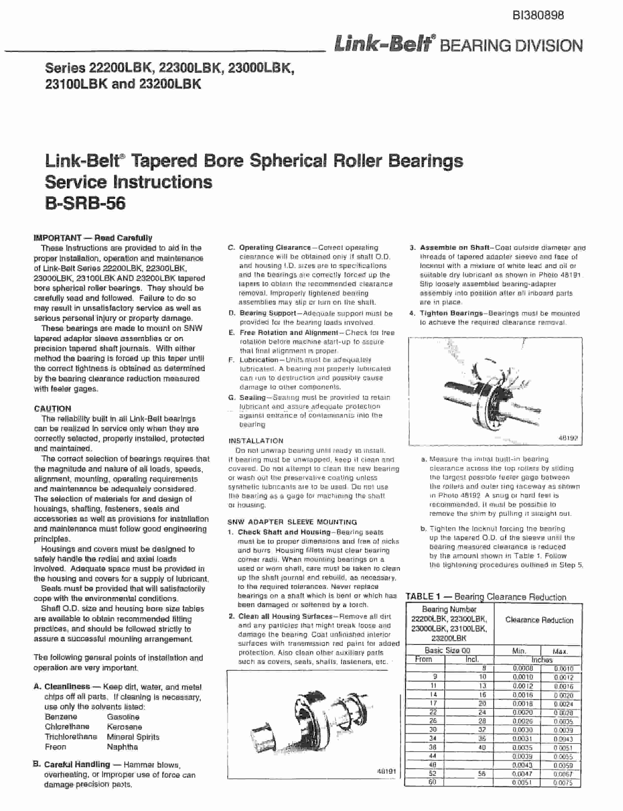 Bucyrus 48in Take-Up Parts Catalog BI380898-5