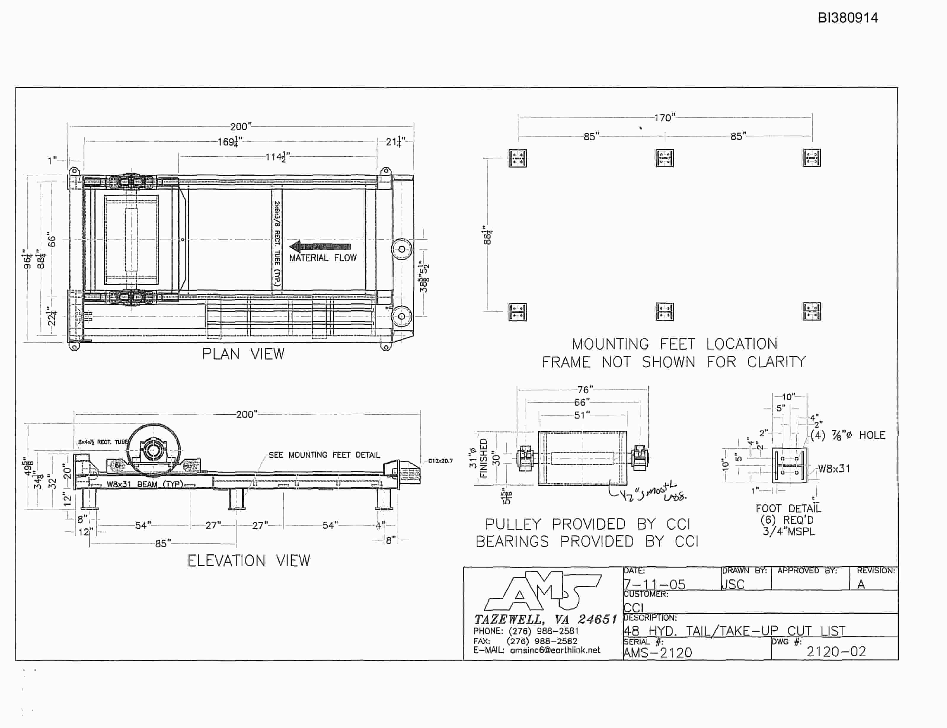 Bucyrus 48in Take-Up Parts Catalog BI380914-2