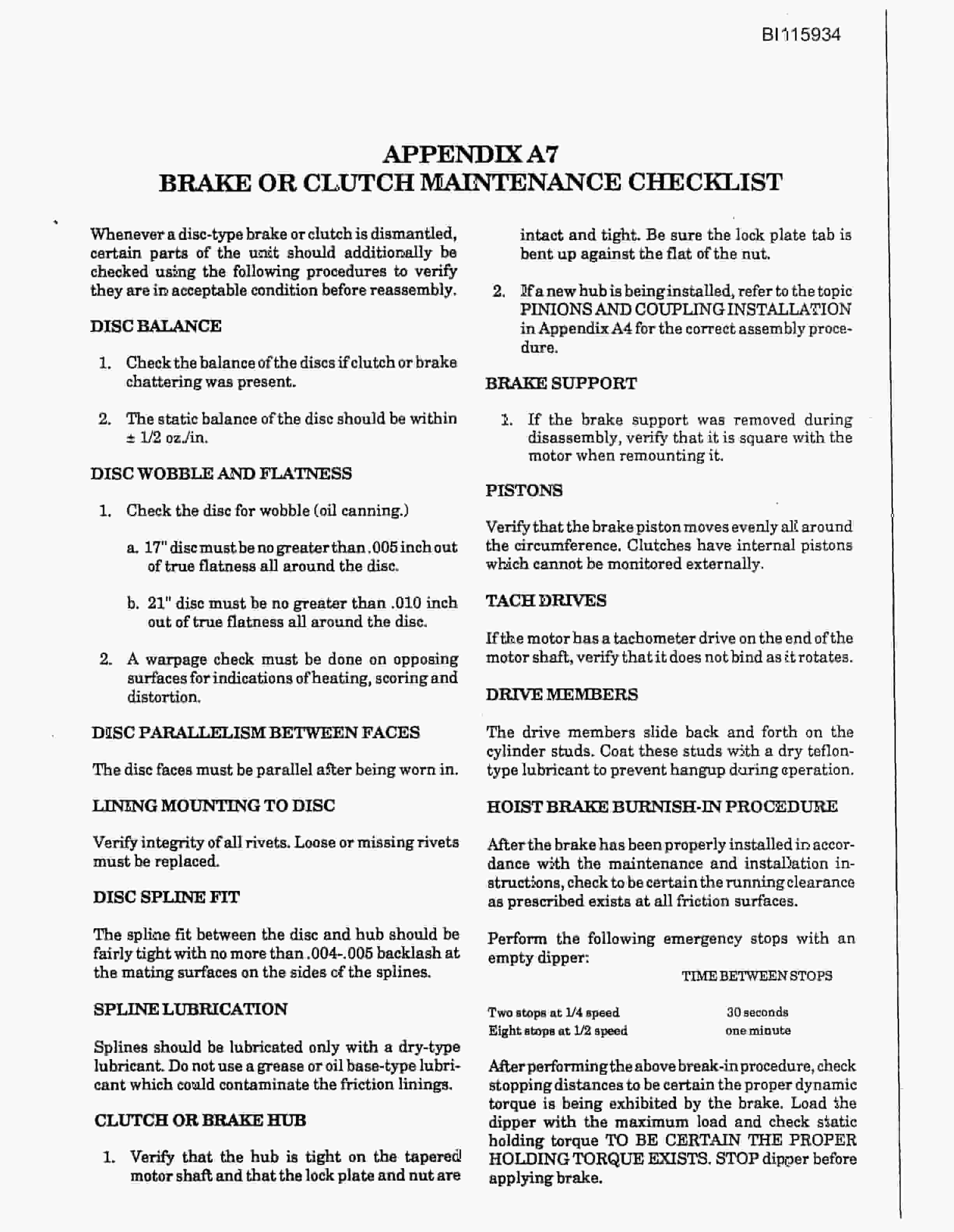 Bucyrus 495-B Mining Shovel Technical Manual BI115934-4