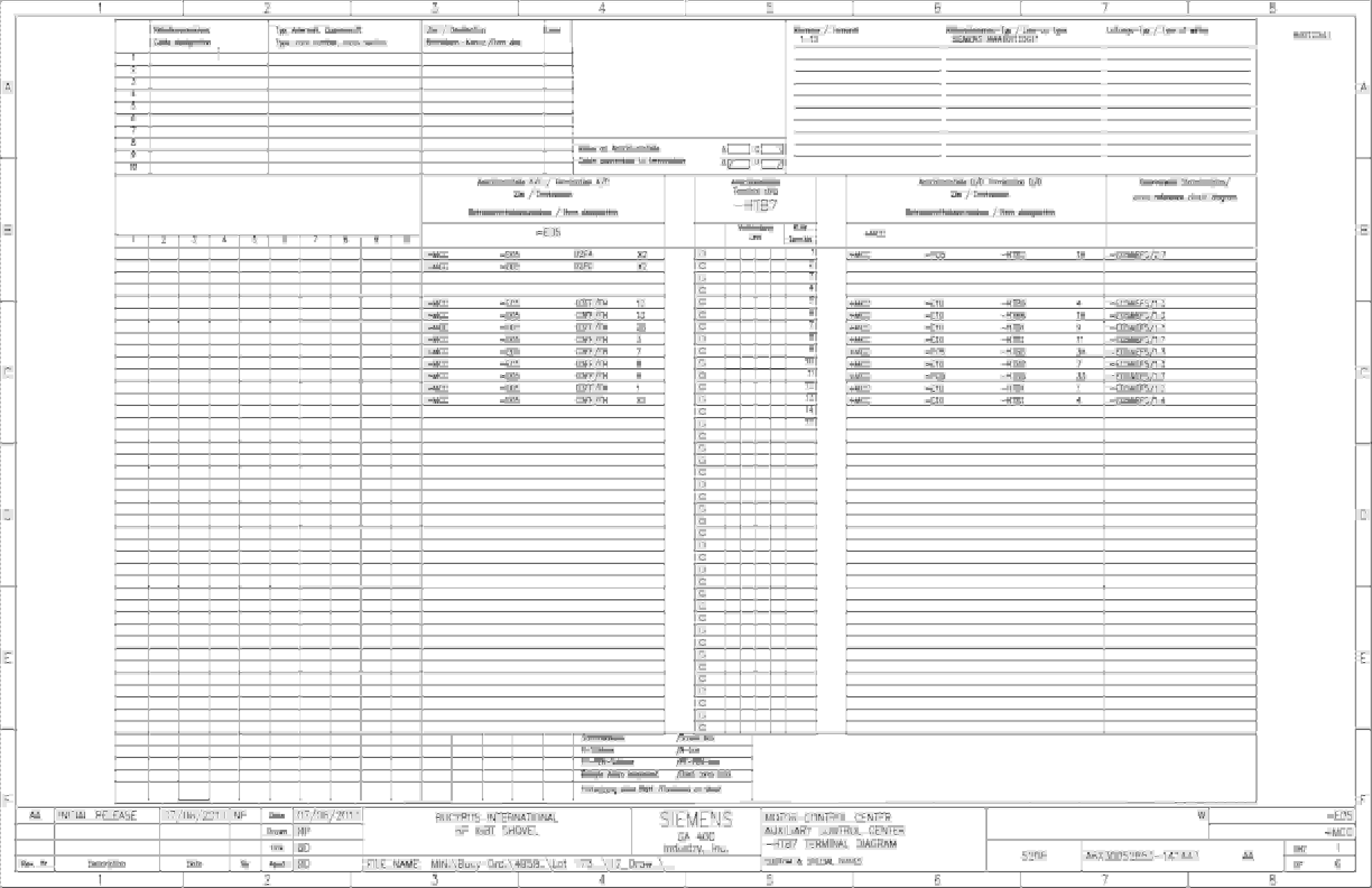 Bucyrus 495 HD Shovel Reliance Motor Control Center Wiring Diagrams BI012341 4 Bucyrus 495 HD Shovel Reliance Motor Control Center Wiring Diagrams BI012341 - Image 4