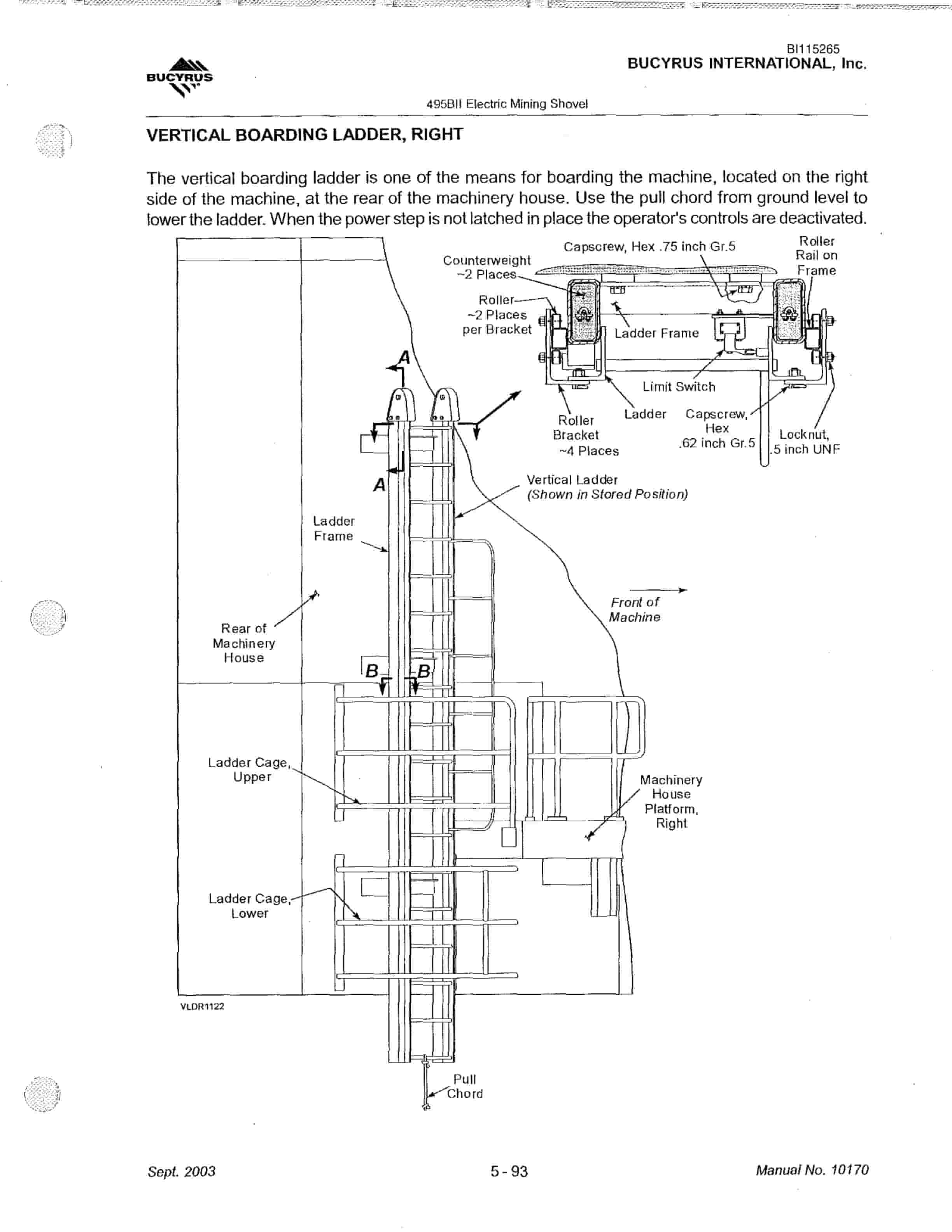 Bucyrus 495BII Mining Shovel Technical Manual BI115265-3