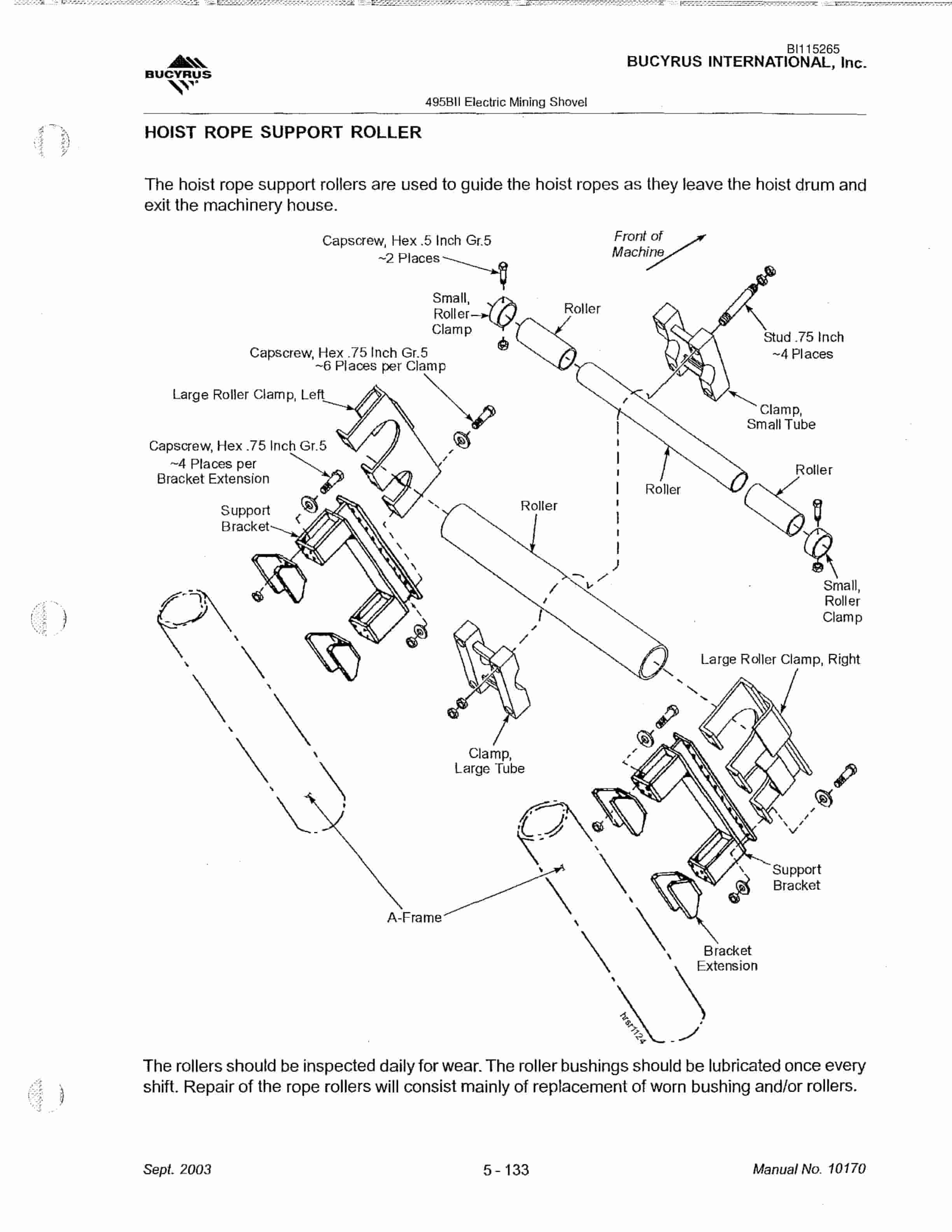 Bucyrus 495BII Mining Shovel Technical Manual BI115265-4