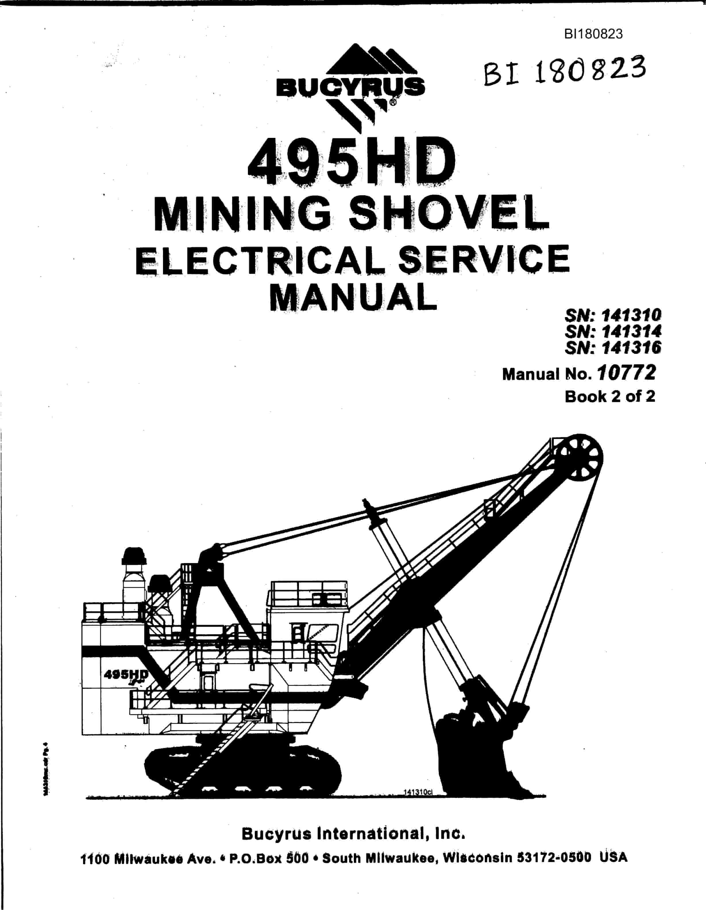 Bucyrus 495HD Mining Shovel Electrical Service Manual BI180823