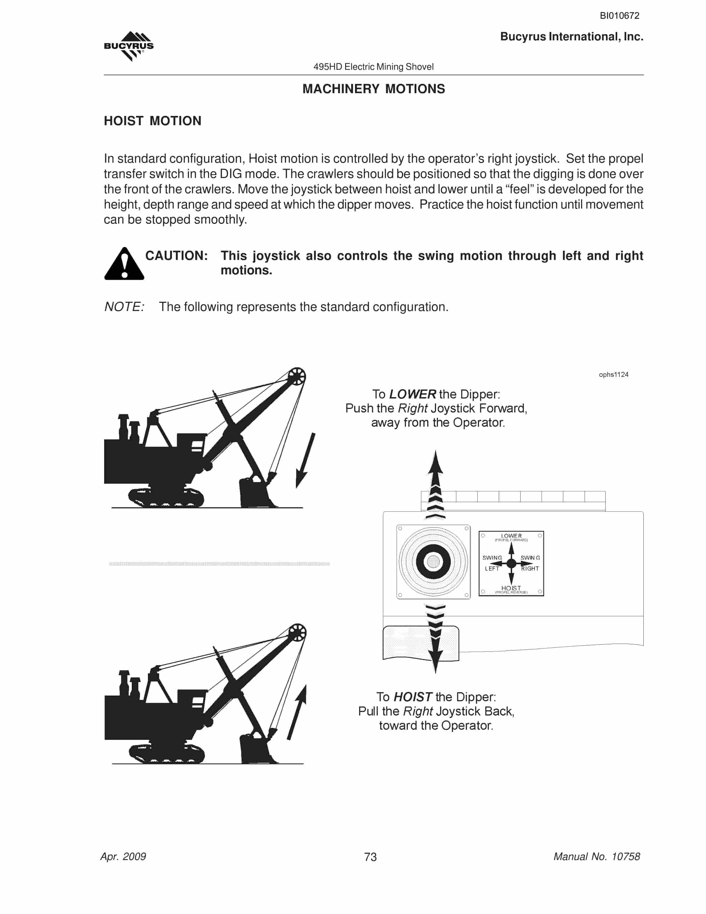 Bucyrus 495HD Mining Shovel Operator Manual BI010672-4