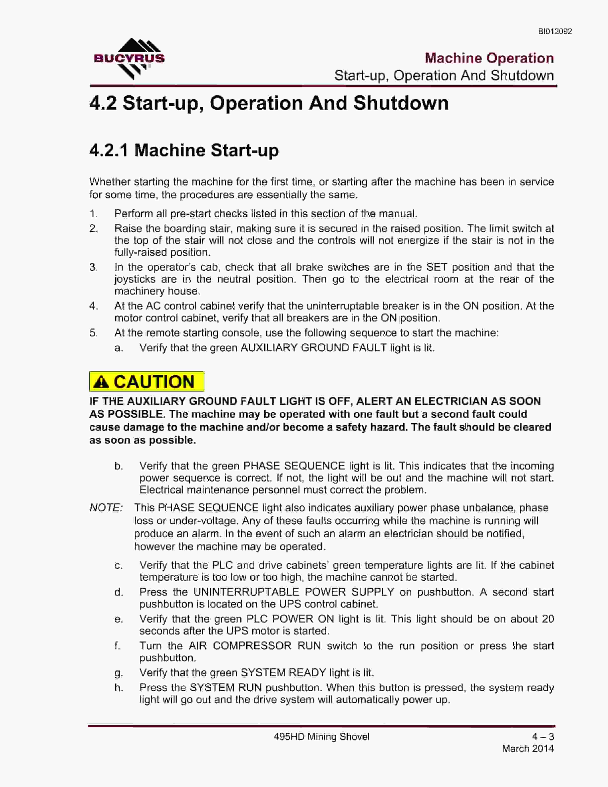 Bucyrus 495HD Mining Shovel Operator Manual BI012092 5 Bucyrus 495HD Mining Shovel Operator Manual BI012092 - Image 5