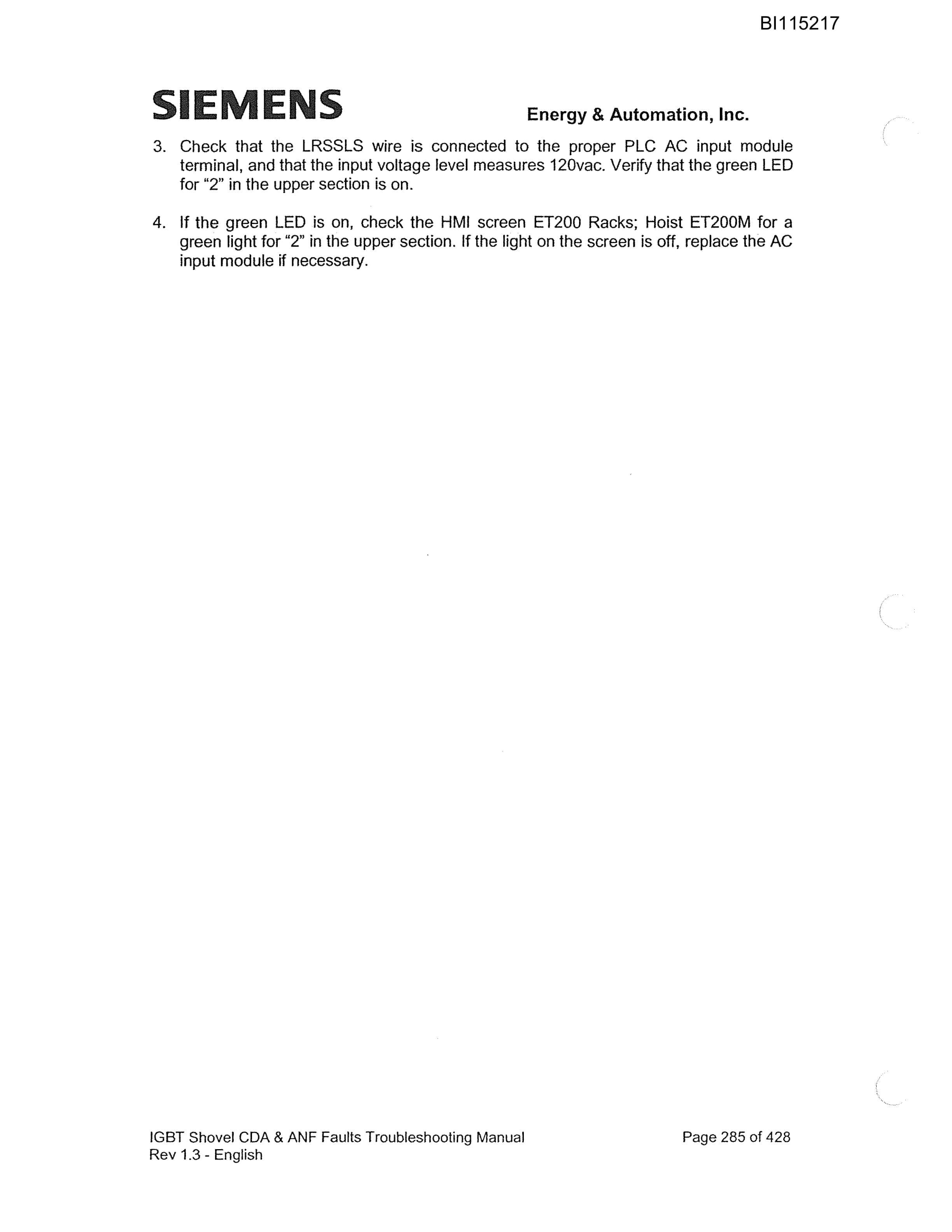 Bucyrus 495HD Mining Shovel Technical Manual BI115217-3