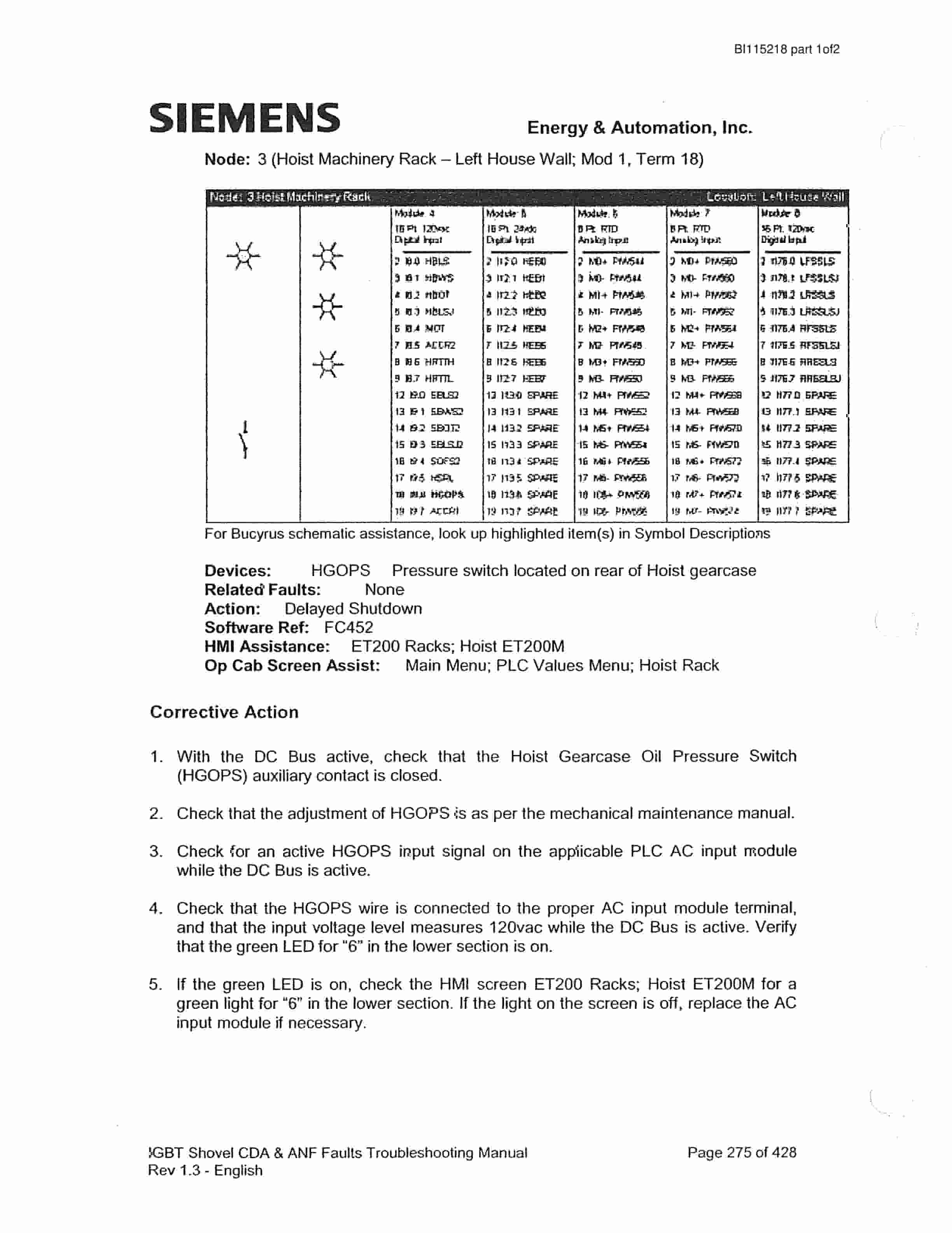 Bucyrus 495HD Mining Shovel Technical Manual BI115218 Part 1of2-3