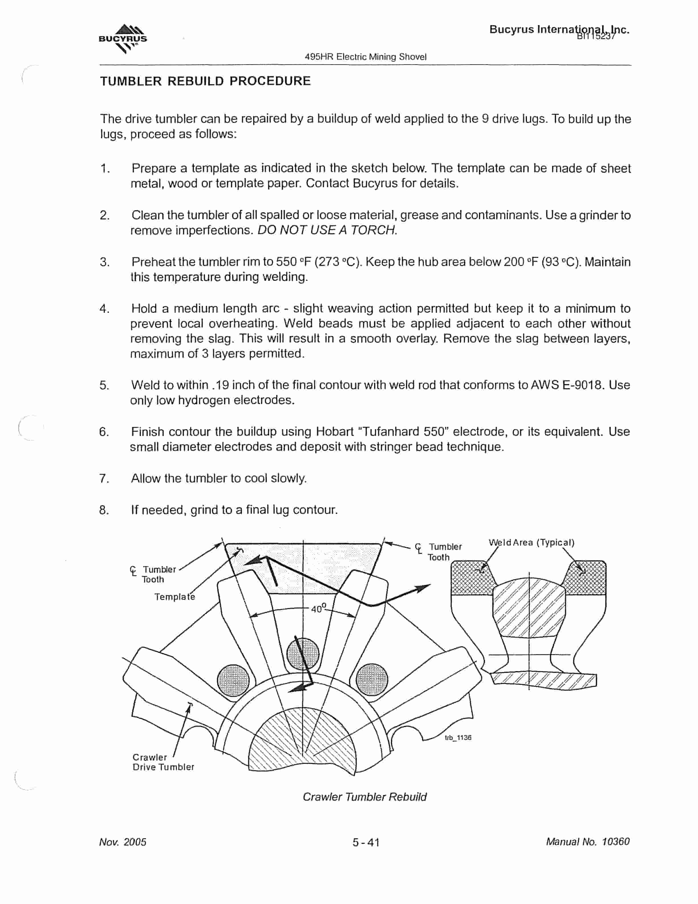 Bucyrus 495HR Mining Shovel Technical Manual BI115237-2